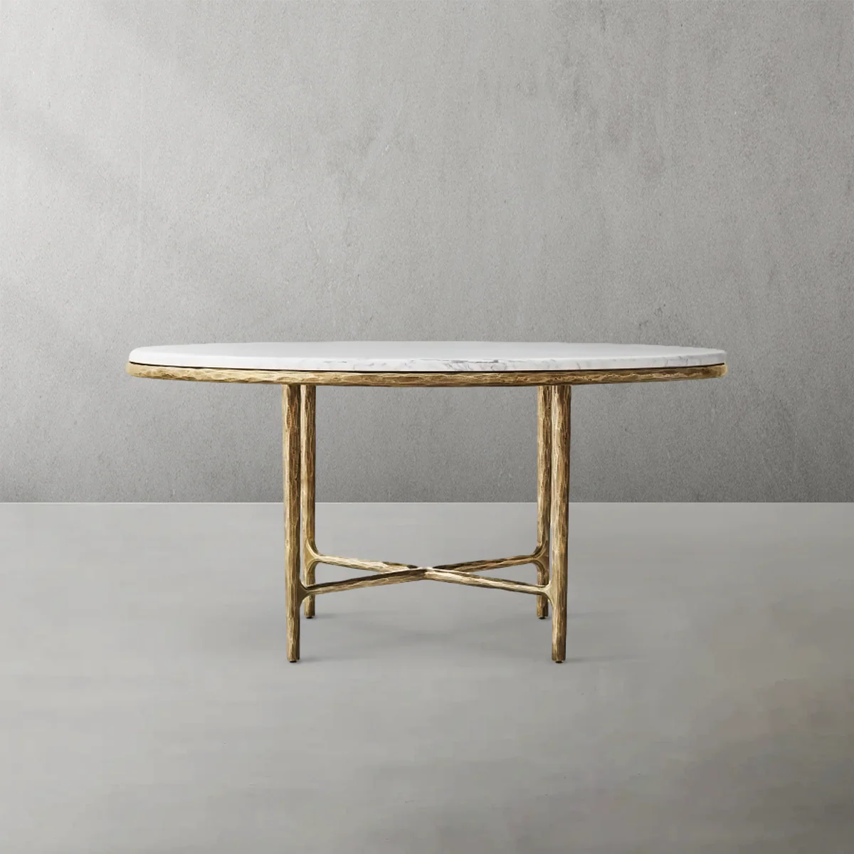 Hand-Forged Metal Marble Round Dining Table - Image 12