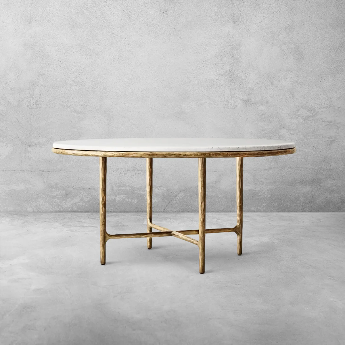 Hand-Forged Metal Marble Round Dining Table - Image 15
