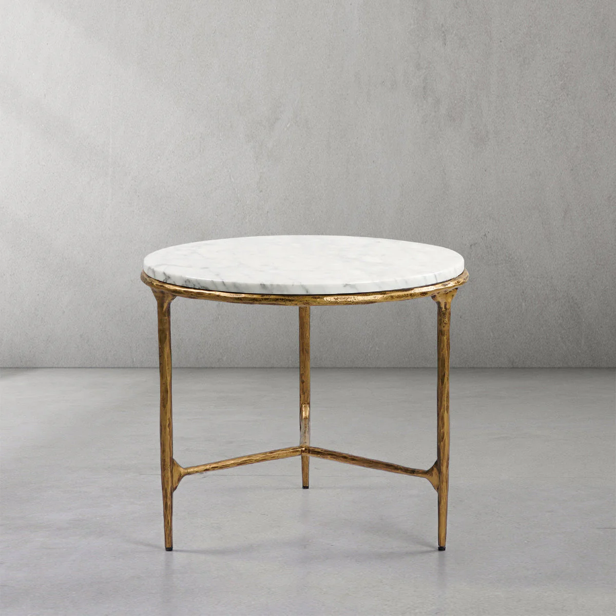 Hand-Forged Metal Marble Round Side Table 3 Leg 24"D - Image 15