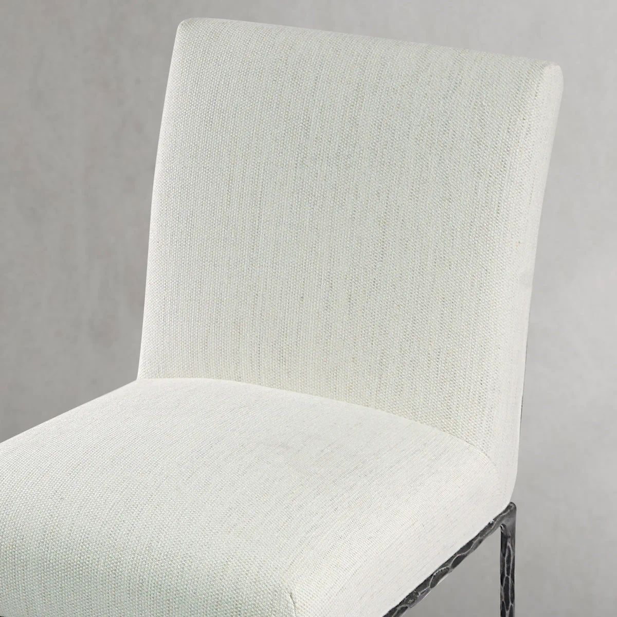 Hand-Forged Metal Minimalist Fabric Dining Chair - Image 14