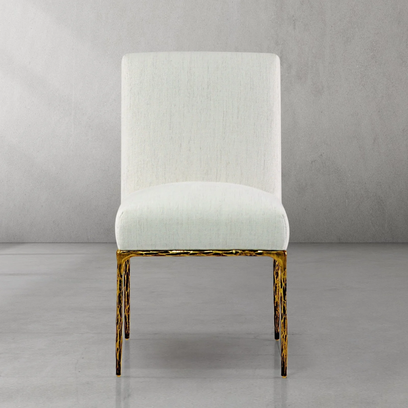 Hand-Forged Metal Minimalist Fabric Dining Chair - Image 2