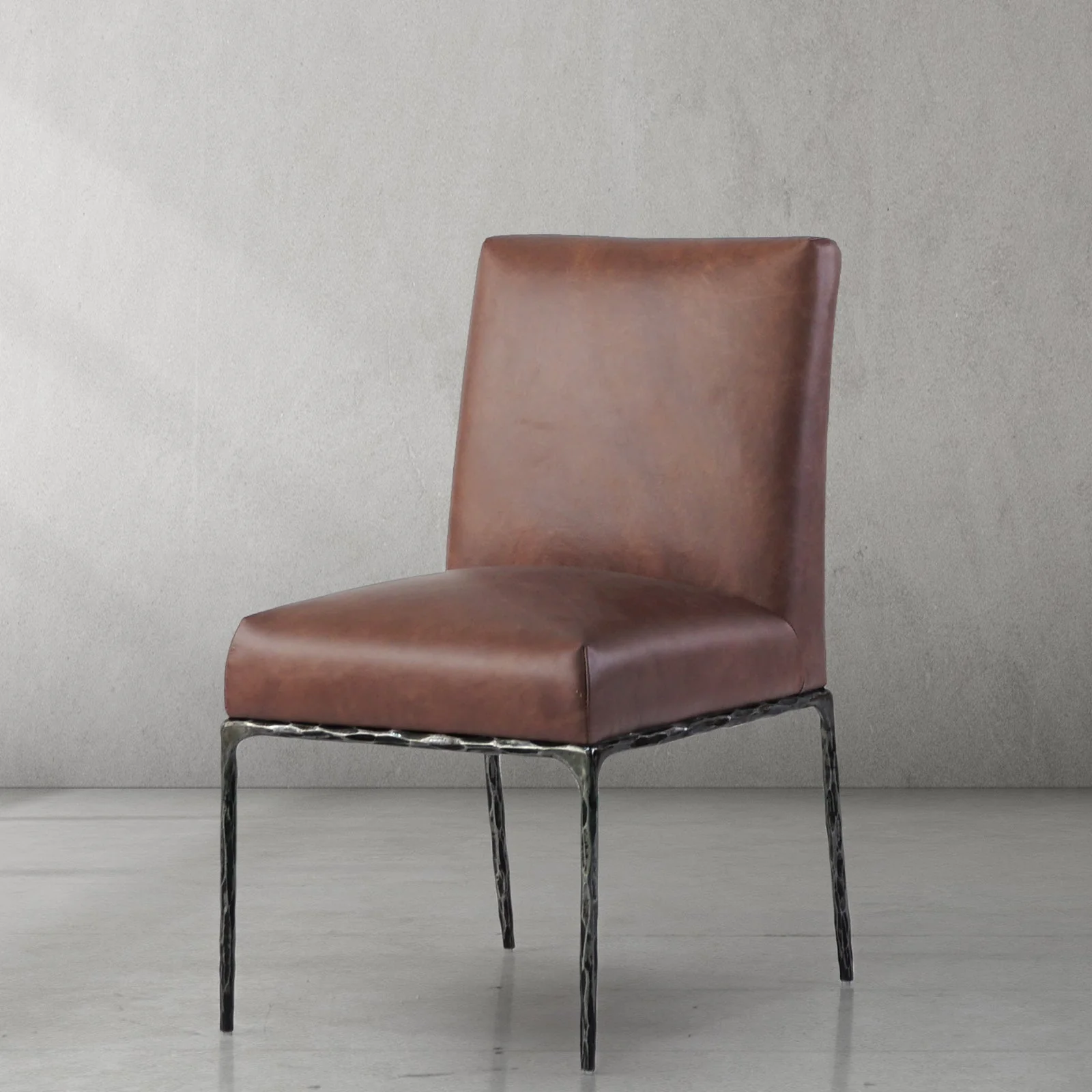 Hand-Forged Metal Minimalist Fabric Dining Chair - Image 24
