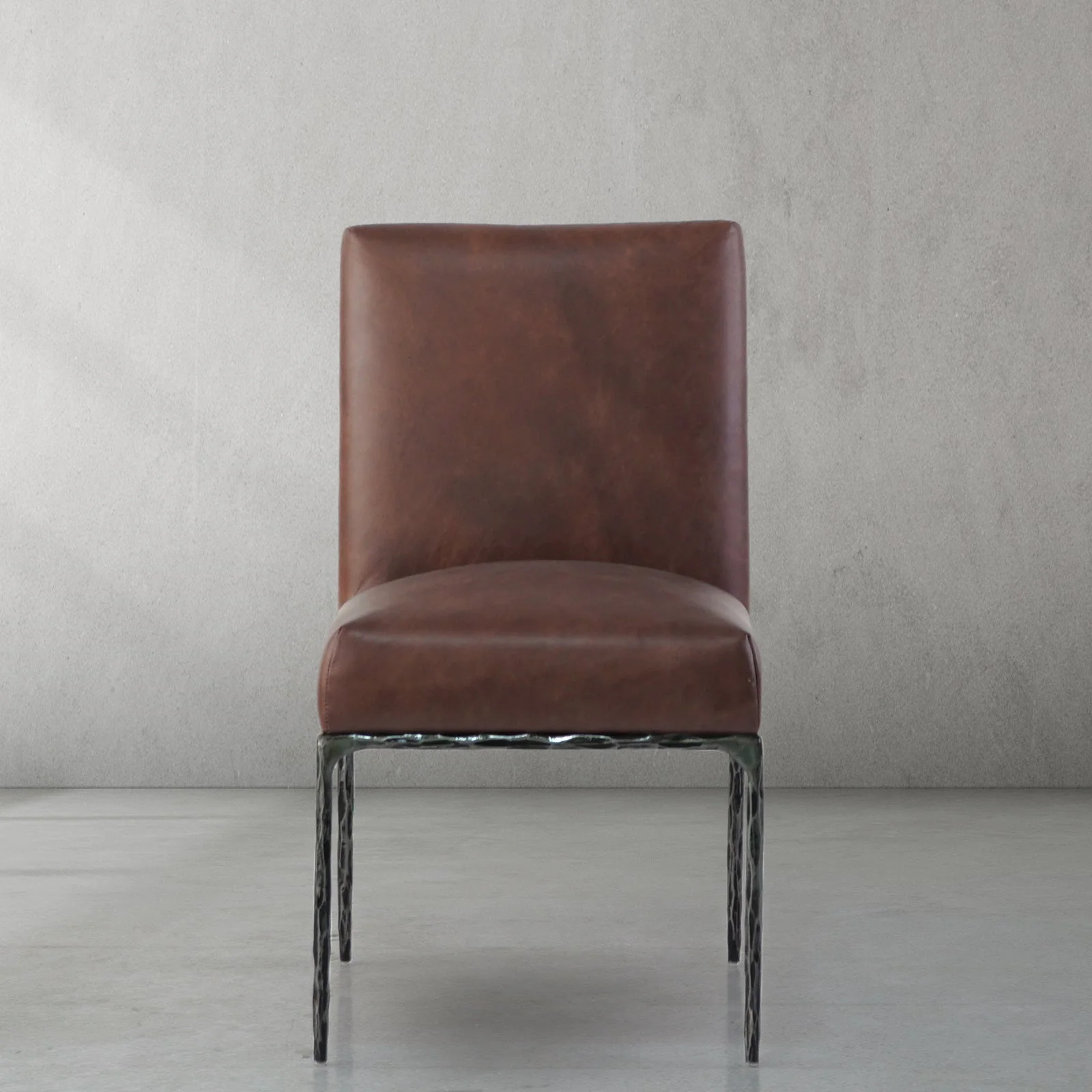 Hand-Forged Metal Minimalist Fabric Dining Chair - Image 25