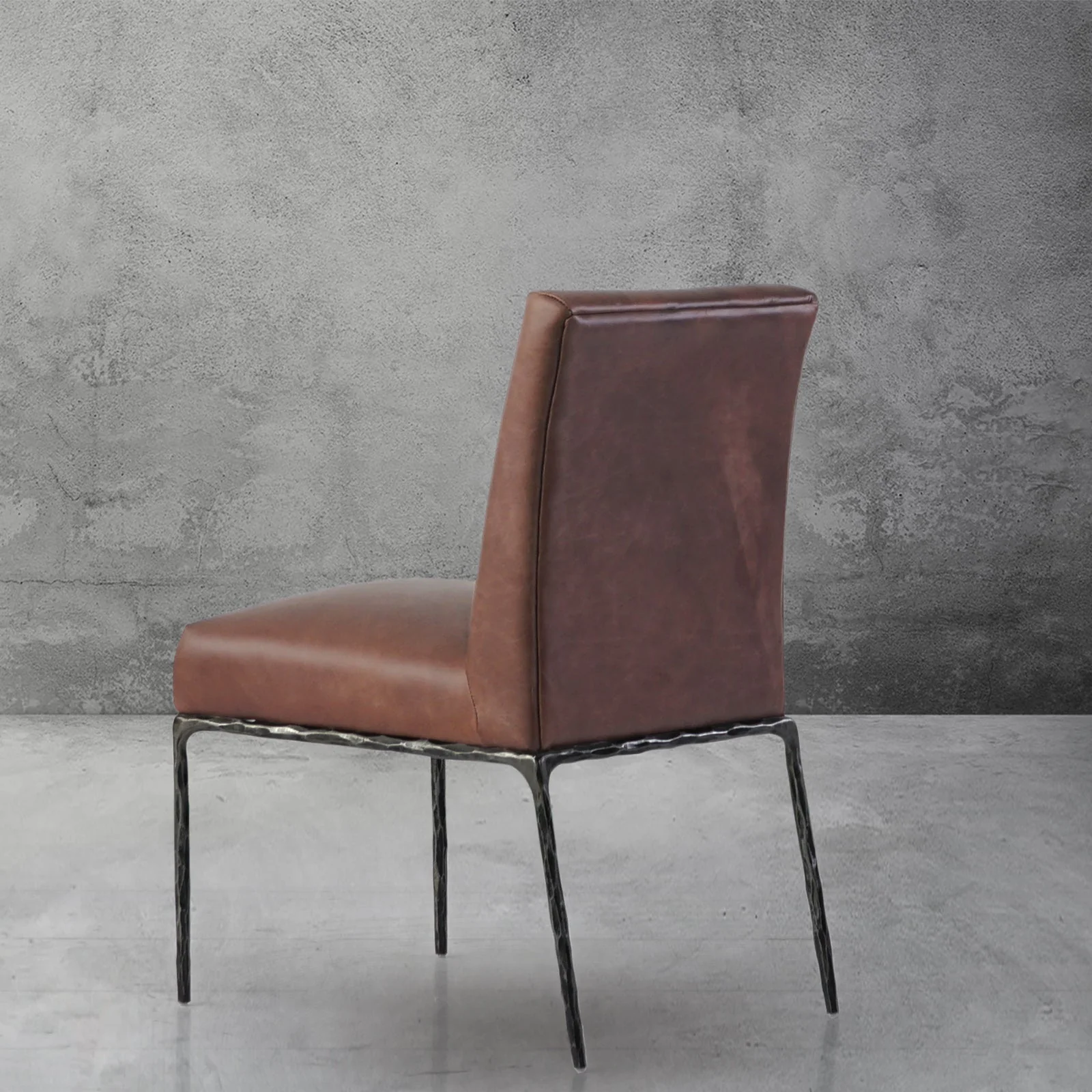 Hand-Forged Metal Minimalist Fabric Dining Chair - Image 28