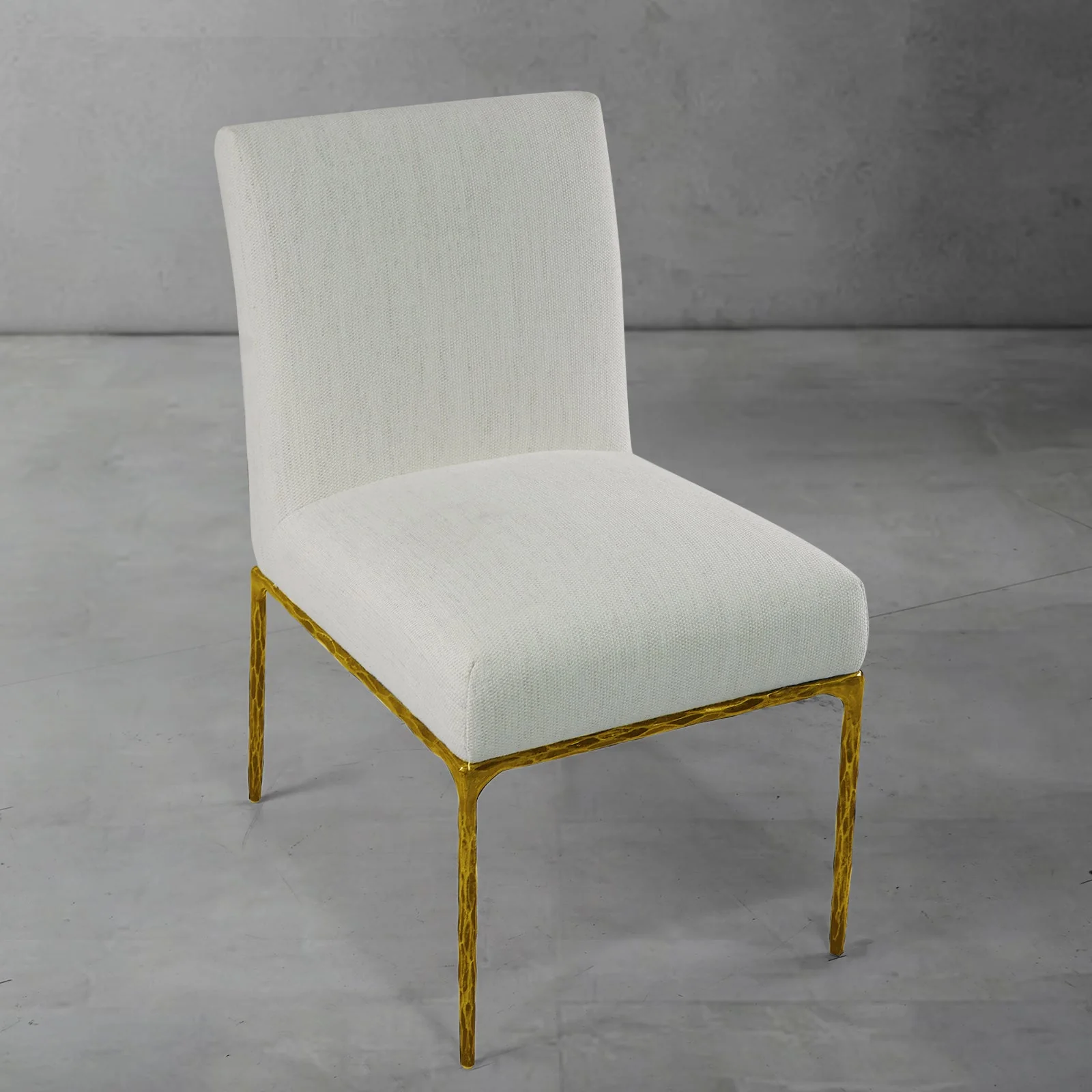 Hand-Forged Metal Minimalist Fabric Dining Chair - Image 3