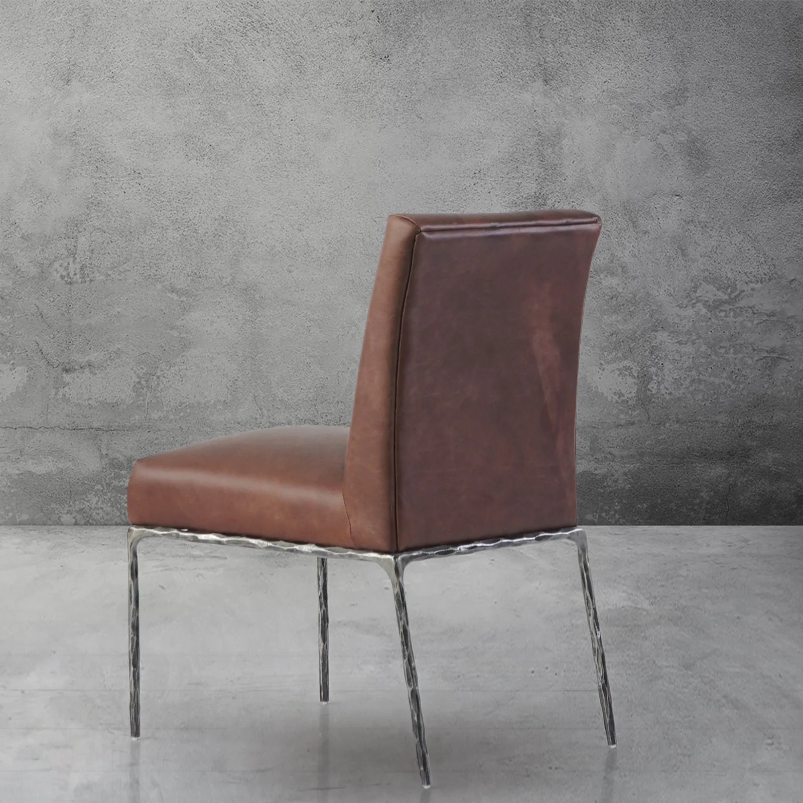 Hand-Forged Metal Minimalist Fabric Dining Chair - Image 35