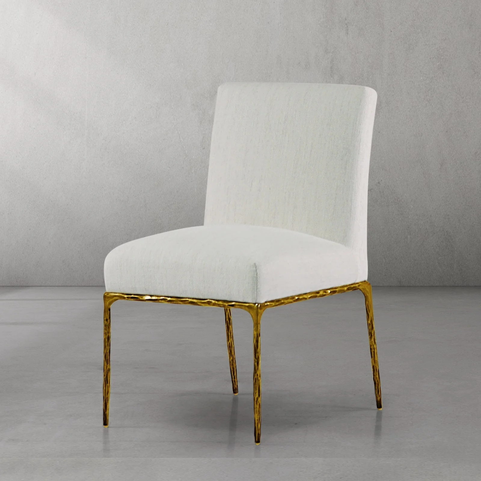 Hand-Forged Metal Minimalist Fabric Dining Chair - Image 38