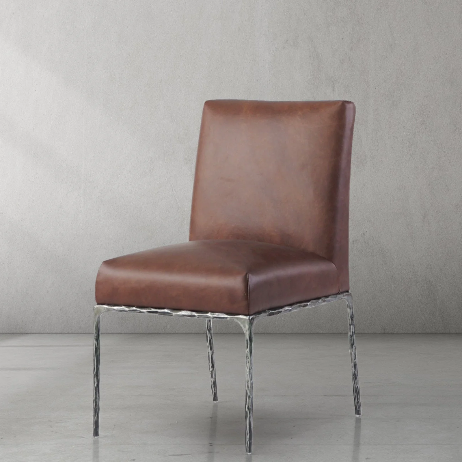 Hand-Forged Metal Minimalist Fabric Dining Chair - Image 42