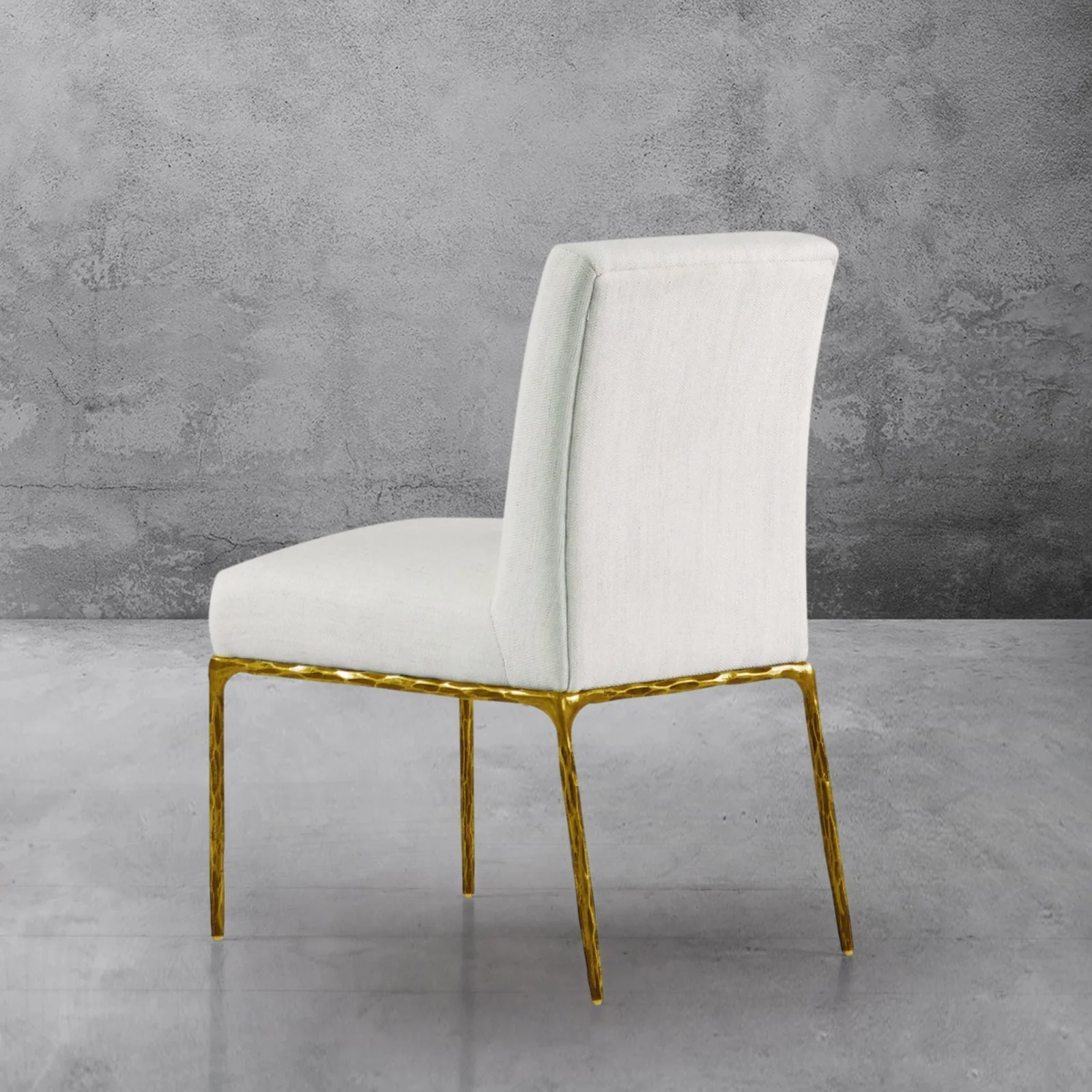 Hand-Forged Metal Minimalist Fabric Dining Chair - Image 5