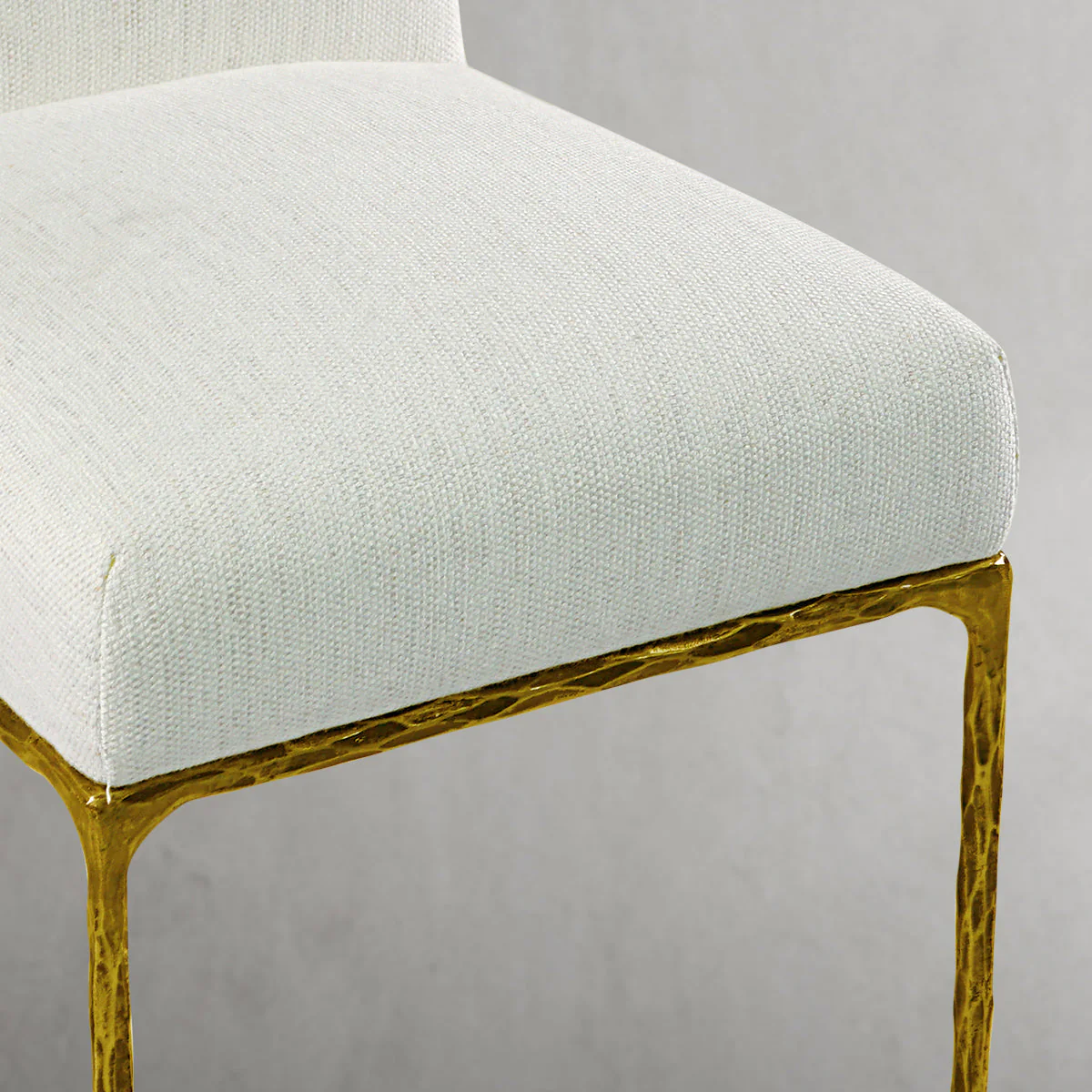Hand-Forged Metal Minimalist Fabric Dining Chair - Image 7
