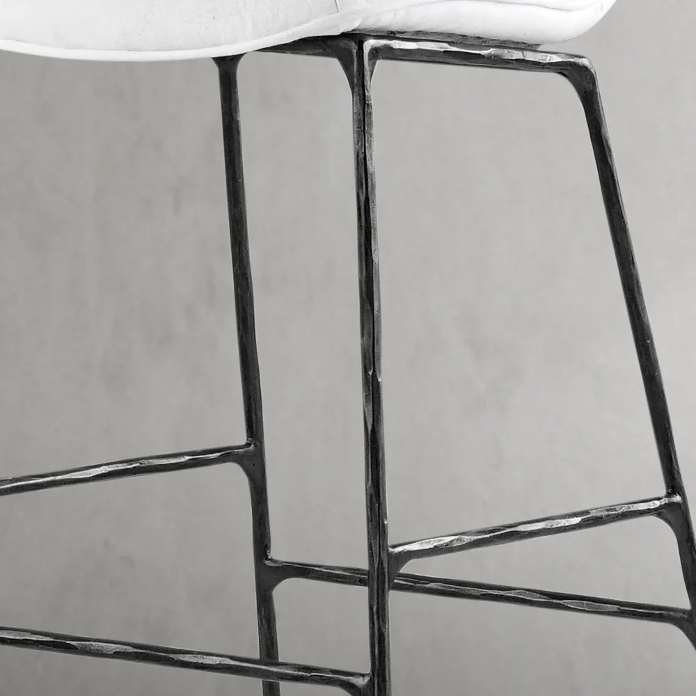 Hand-Forged Metal Modern Bar Chair - Image 15