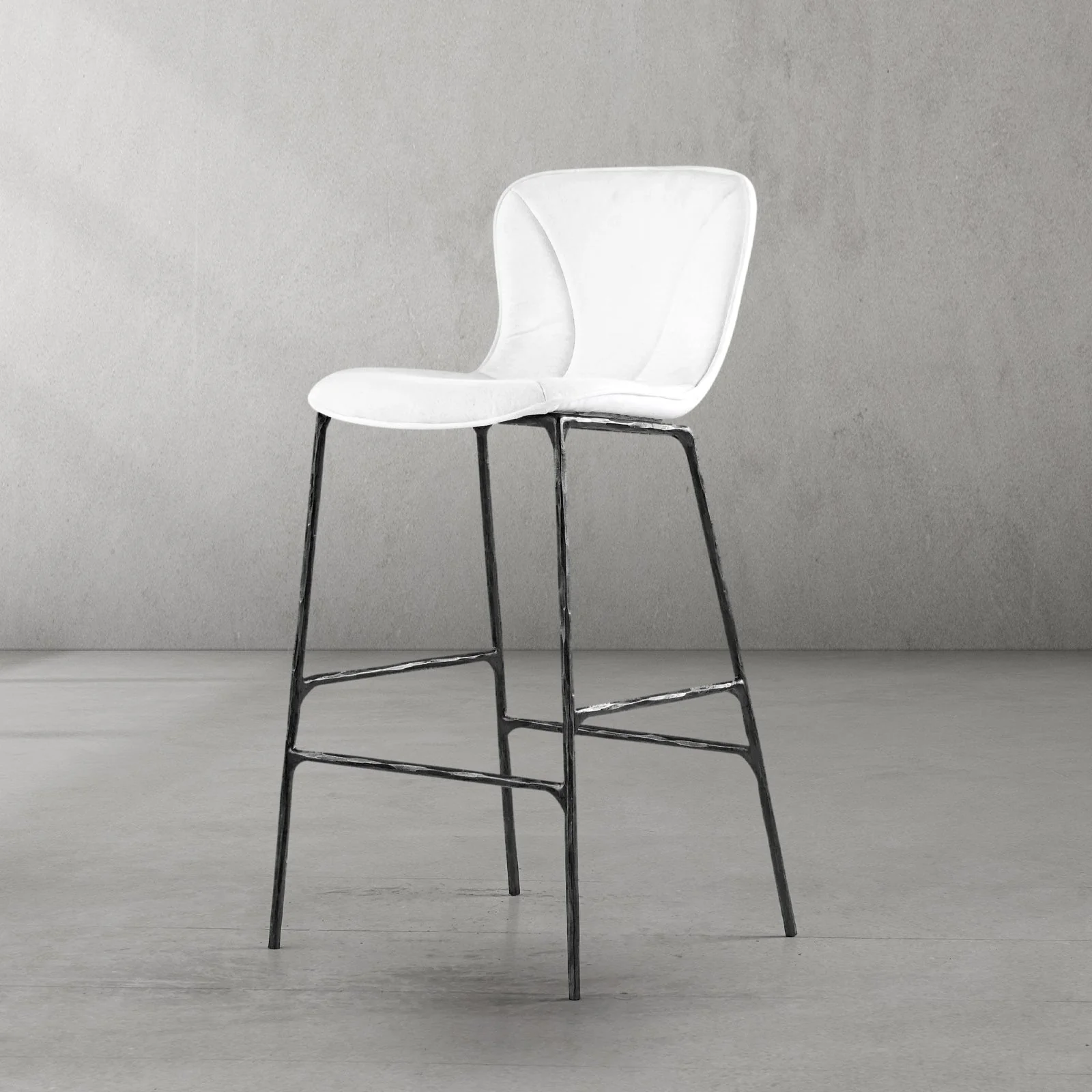 Hand-Forged Metal Modern Bar Chair - Image 9