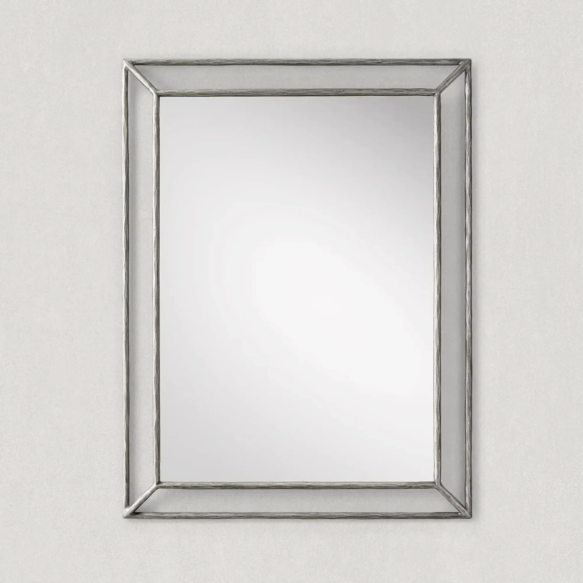 Hand-Forged Metal Open Beveled Mirror - Image 10