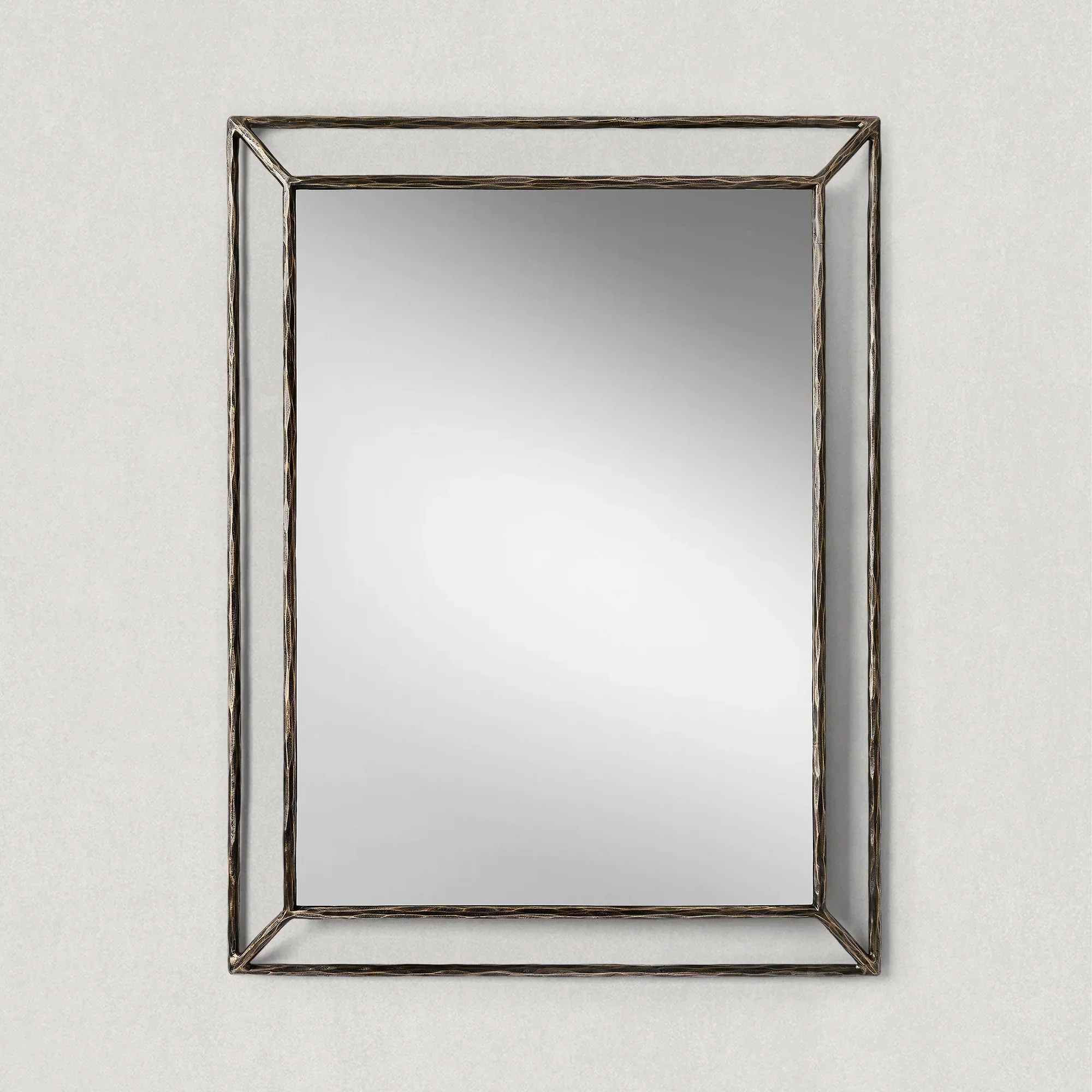 Hand-Forged Metal Open Beveled Mirror - Image 12