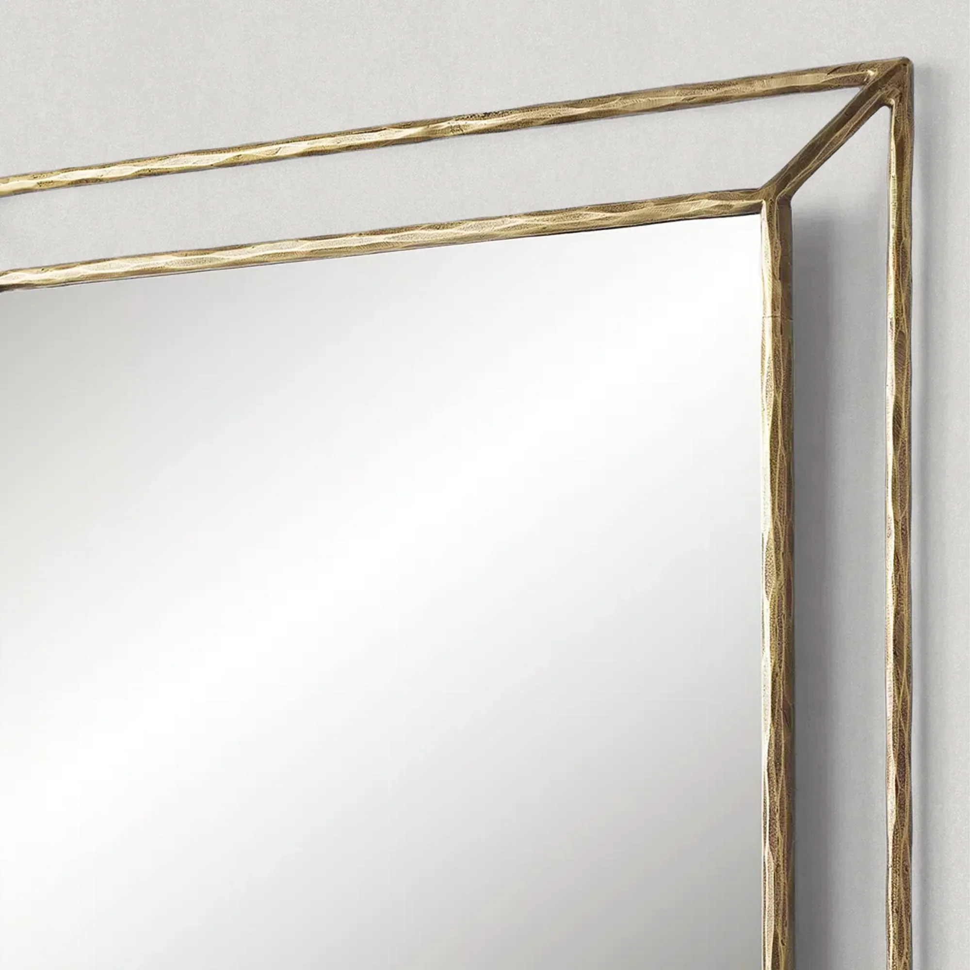 Hand-Forged Metal Open Beveled Mirror - Image 7