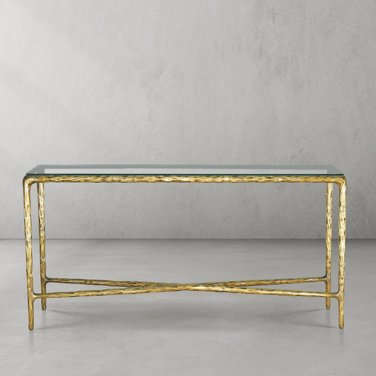 Hand-Forged Metal Rectangle Glass Console Table 60" 72" - Image 14