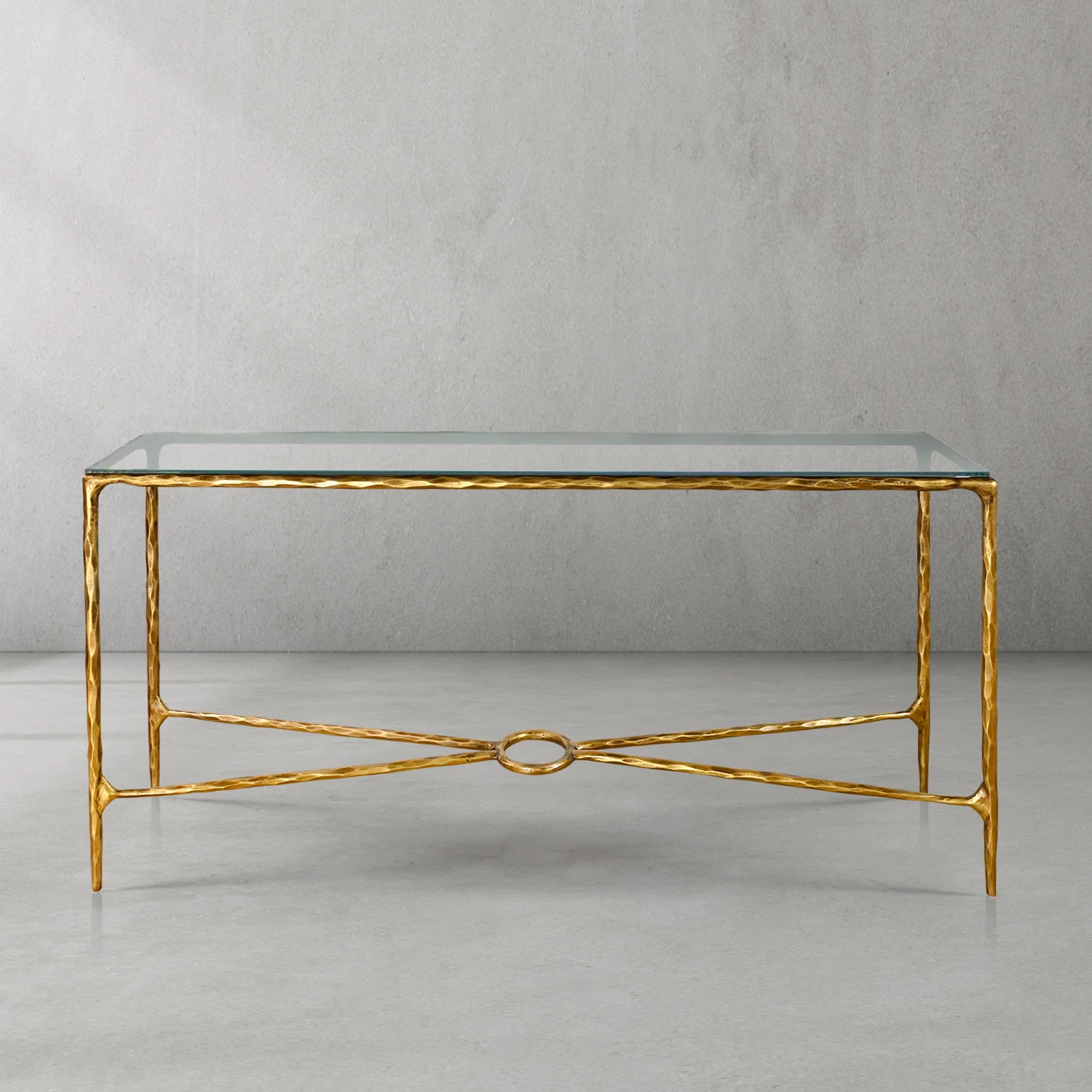 Hand-Forged Metal Rectangle Glass Console Table 60" 72" - Image 9