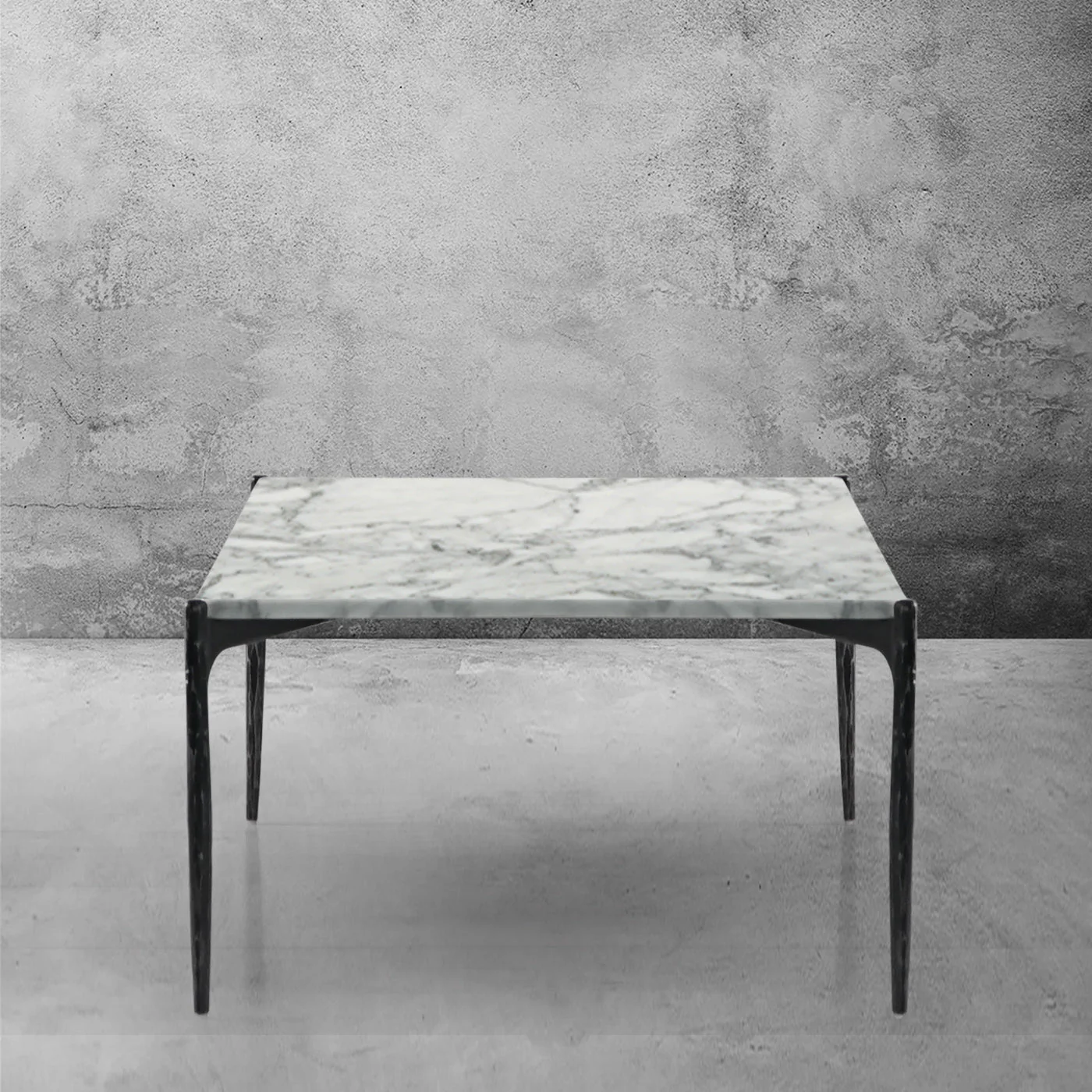 Hand-Forged Metal Rectangle Horn Marble Coffee Table 48"W - Image 3