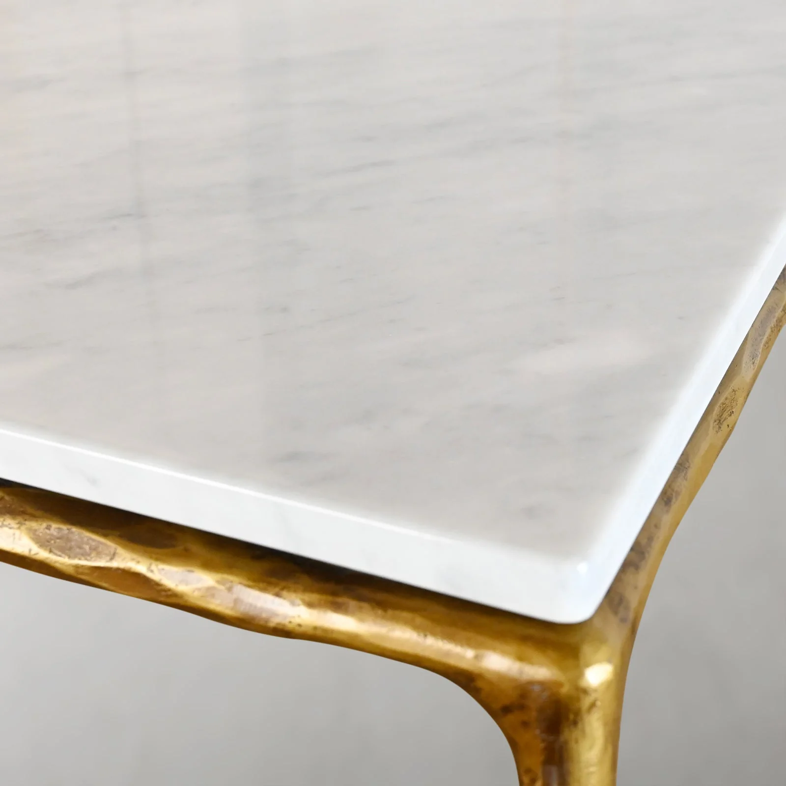 Hand-Forged Metal Rectangle Marble Coffee Table - Image 10