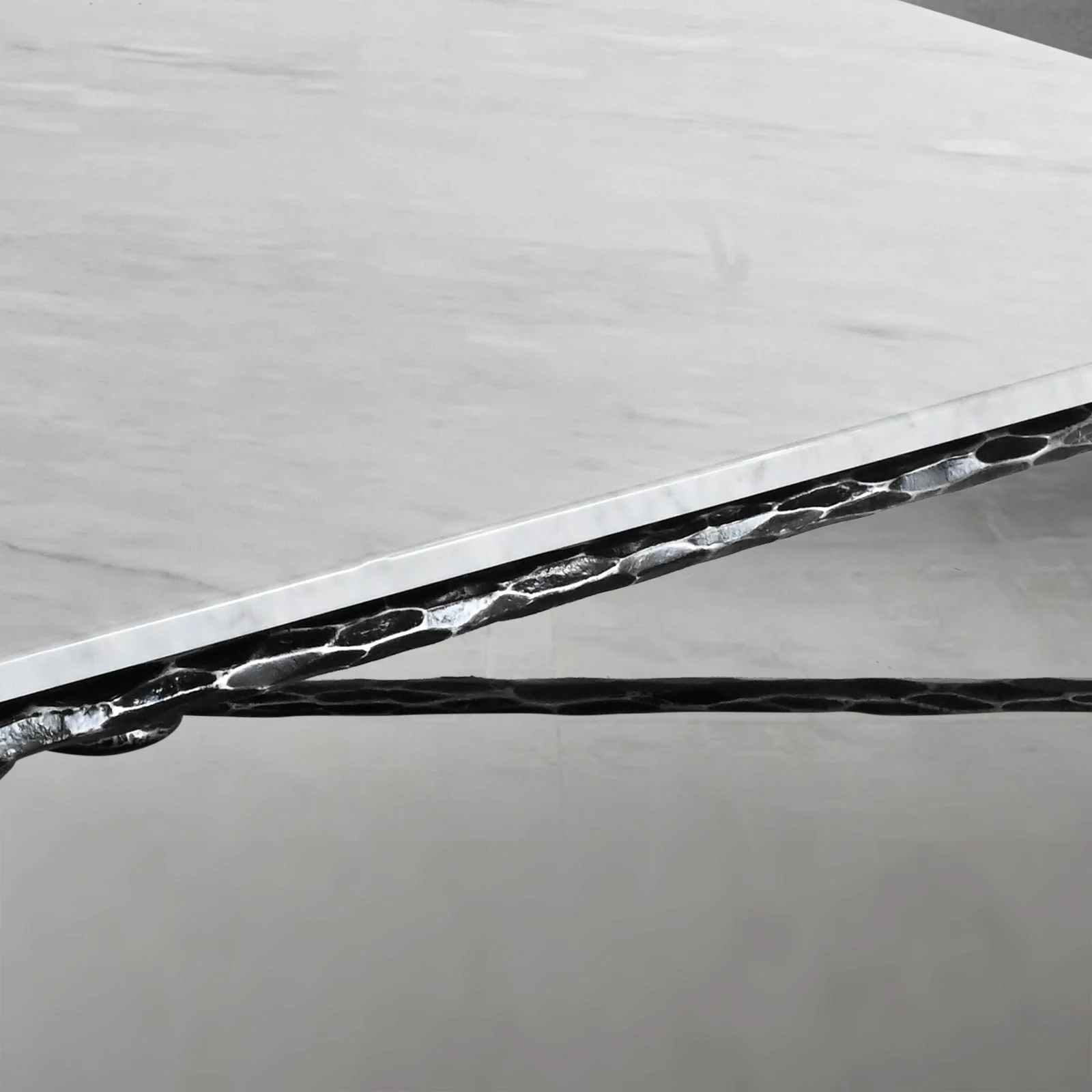 Hand-Forged Metal Rectangle Marble Coffee Table - Image 20