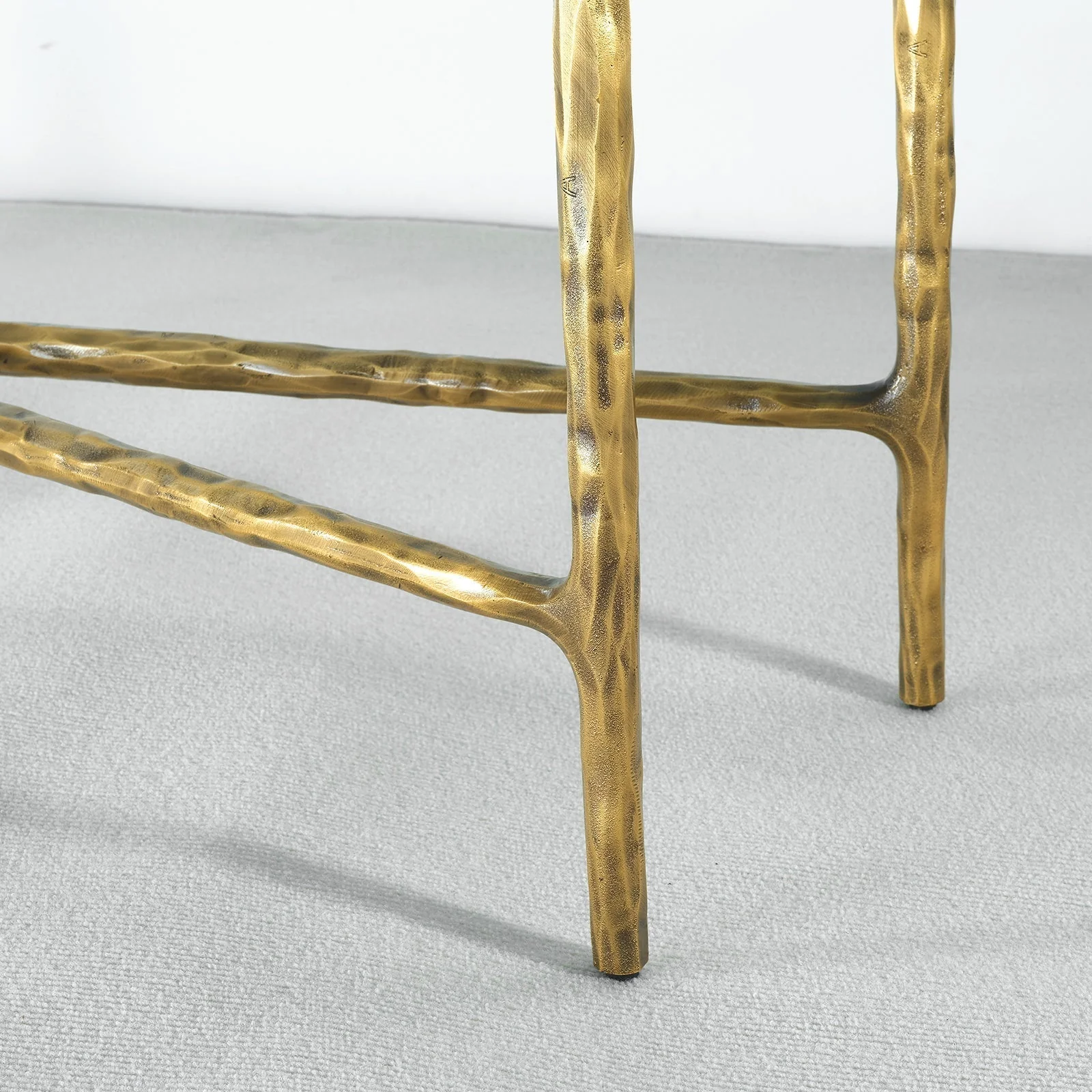 Hand-Forged Metal Rectangle Marble Console Table 60" 72" - Image 16