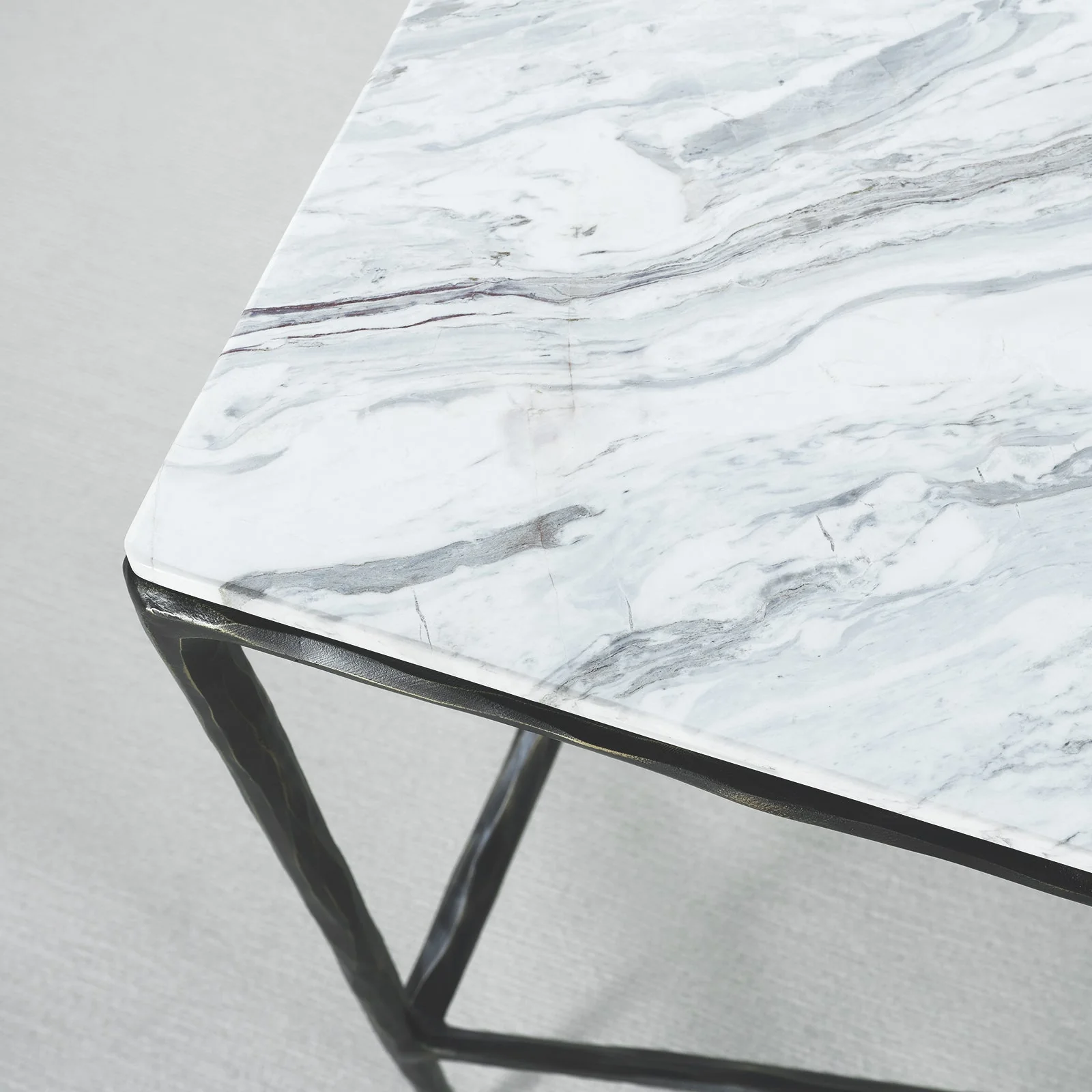 Hand-Forged Metal Rectangle Marble Console Table 60" 72" - Image 18