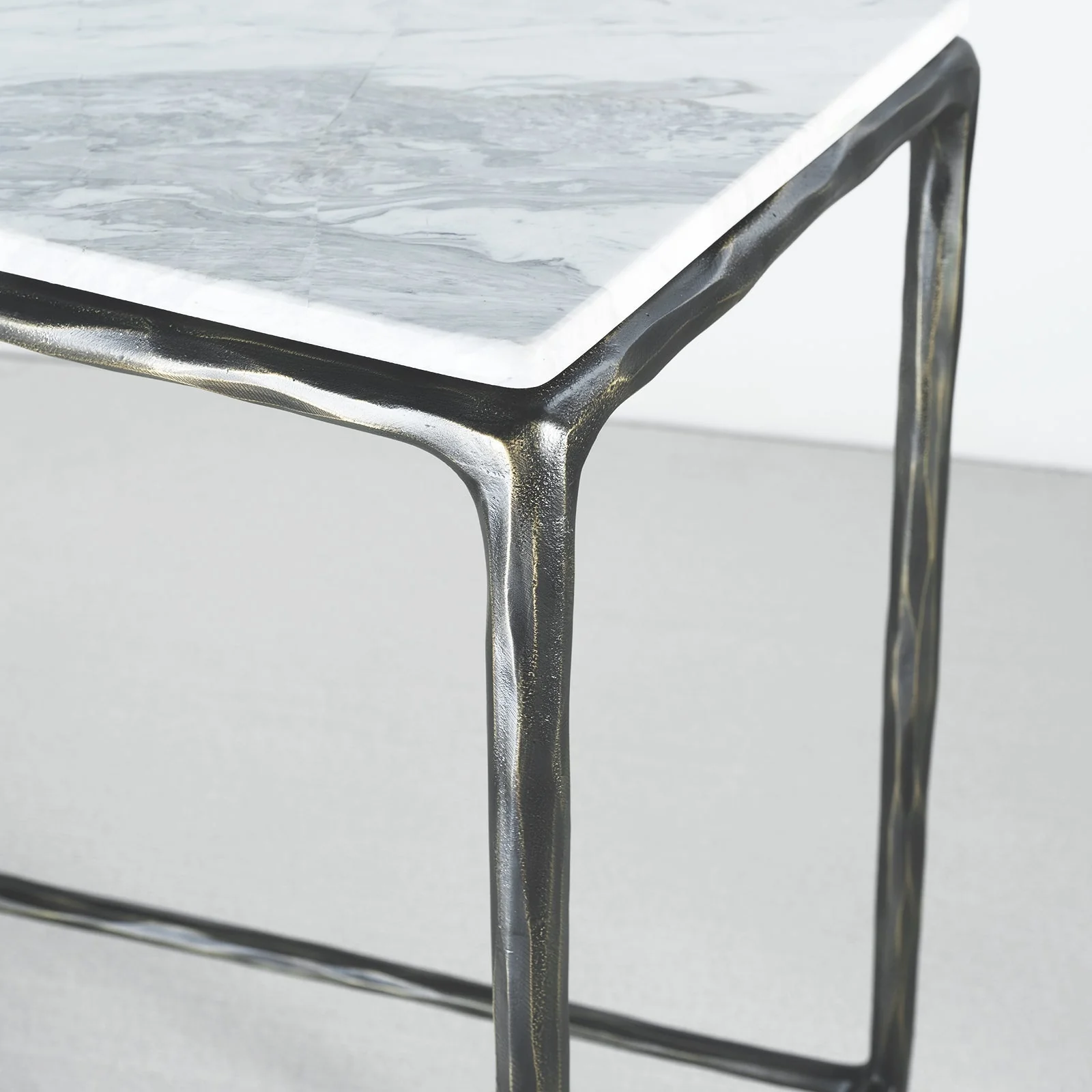 Hand-Forged Metal Rectangle Marble Console Table 60" 72" - Image 19