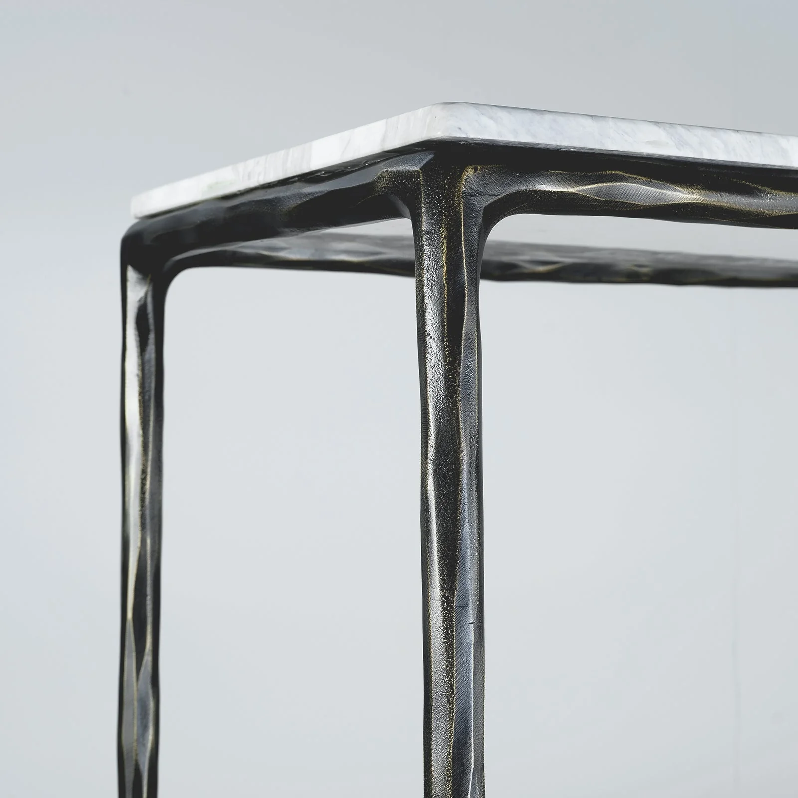 Hand-Forged Metal Rectangle Marble Console Table 60" 72" - Image 20