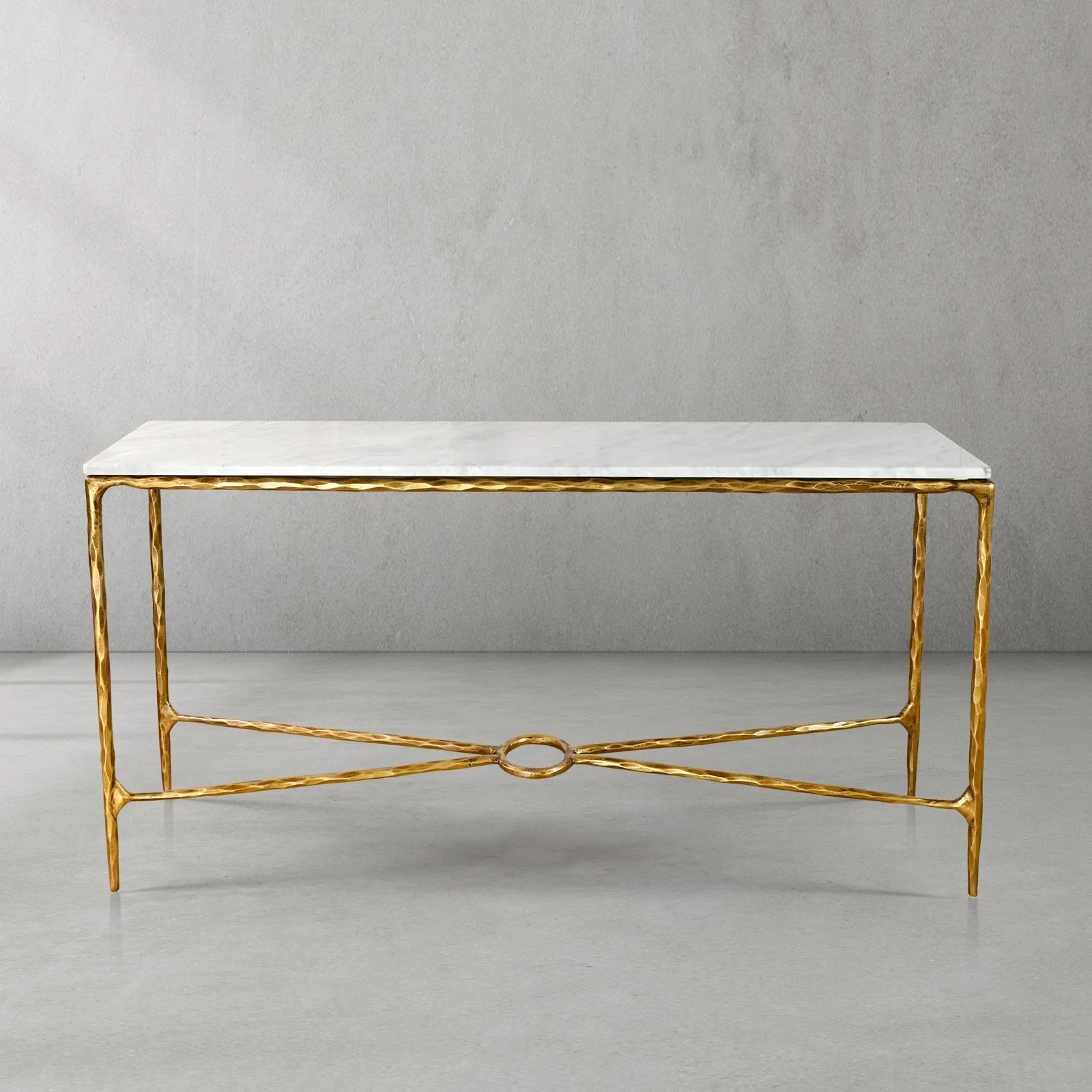 Hand-Forged Metal Rectangle Marble Console Table 60" 72" - Image 24