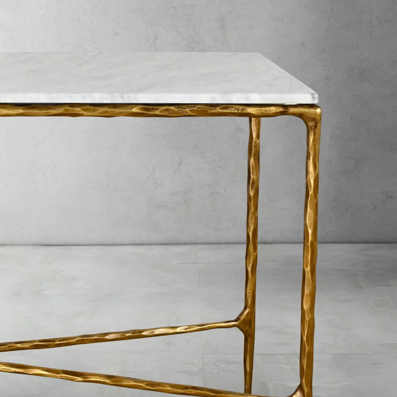 Hand-Forged Metal Rectangle Marble Console Table 60" 72" - Image 25