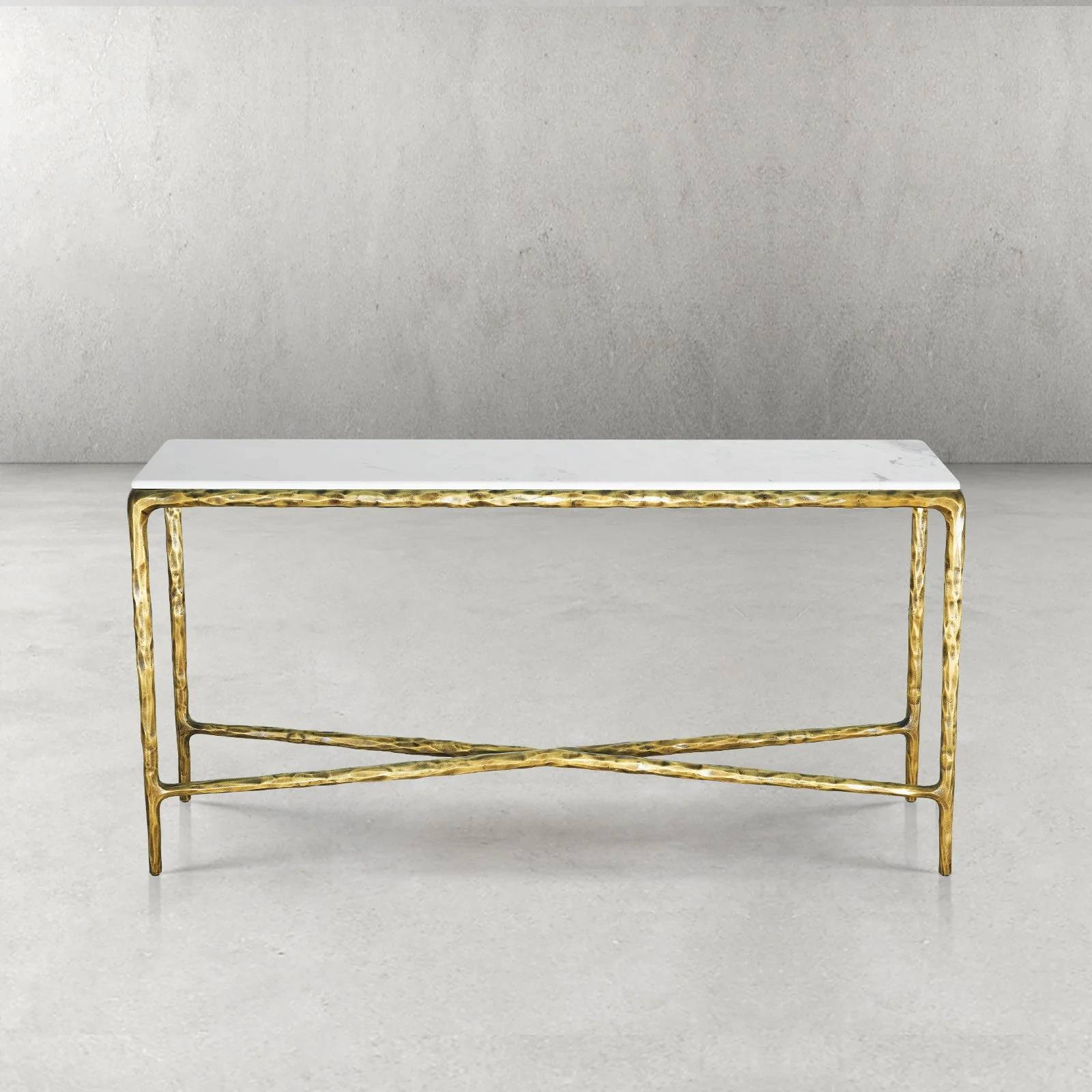 Hand-Forged Metal Rectangle Marble Console Table 60" 72" - Image 40