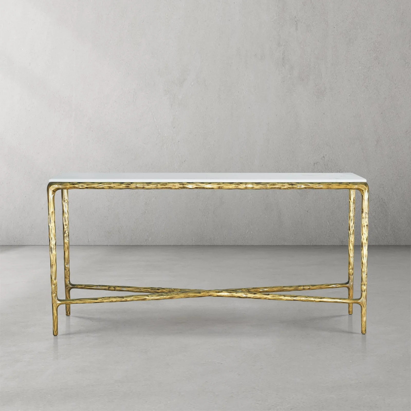 Hand-Forged Metal Rectangle Marble Console Table 60" 72" - Image 44