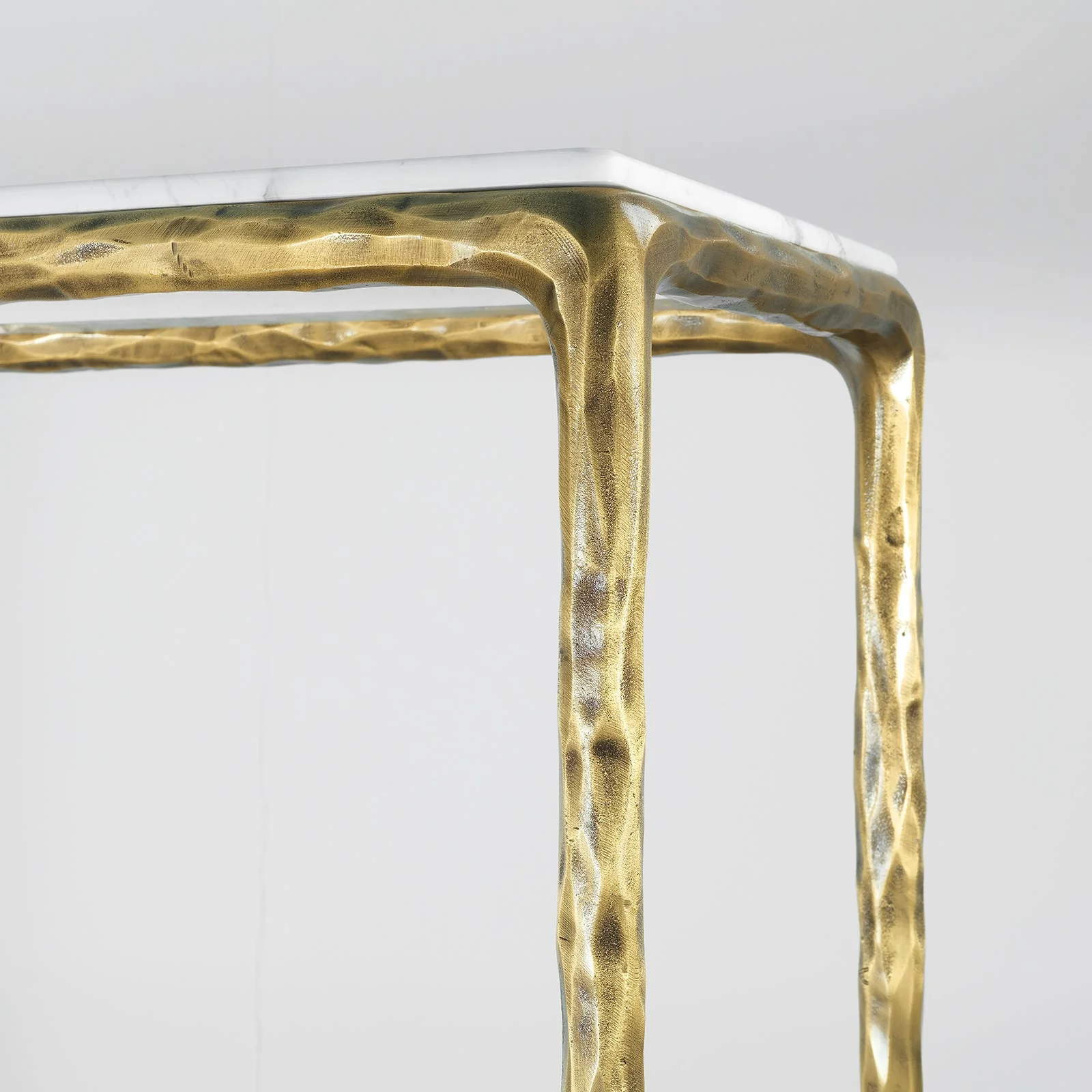 Hand-Forged Metal Rectangle Marble Console Table 60" 72" - Image 6