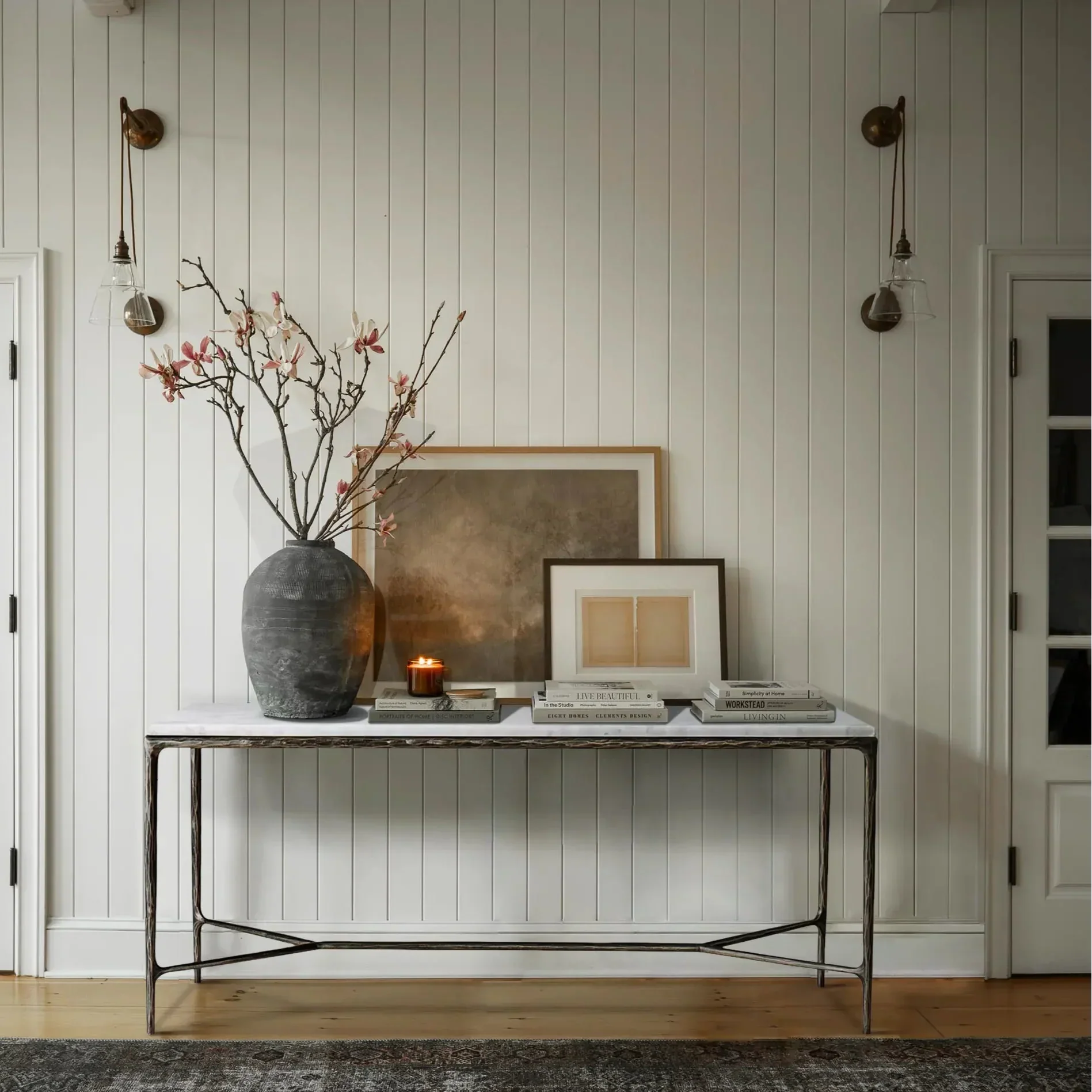 Hand-Forged Metal Rectangle Marble Desk - Image 14