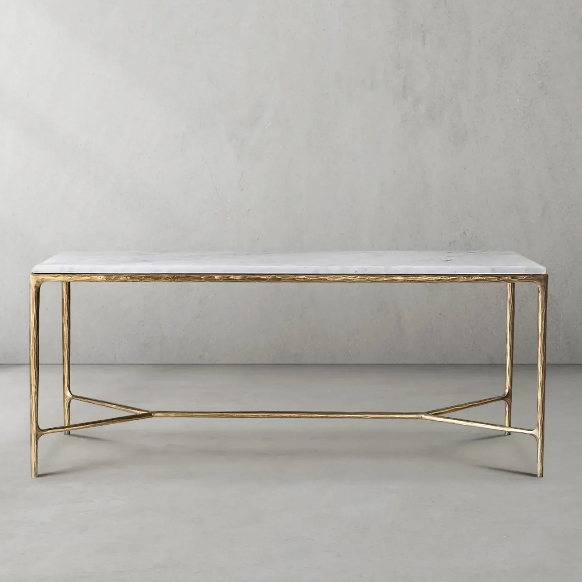 Hand-Forged Metal Rectangle Marble Desk - Image 23