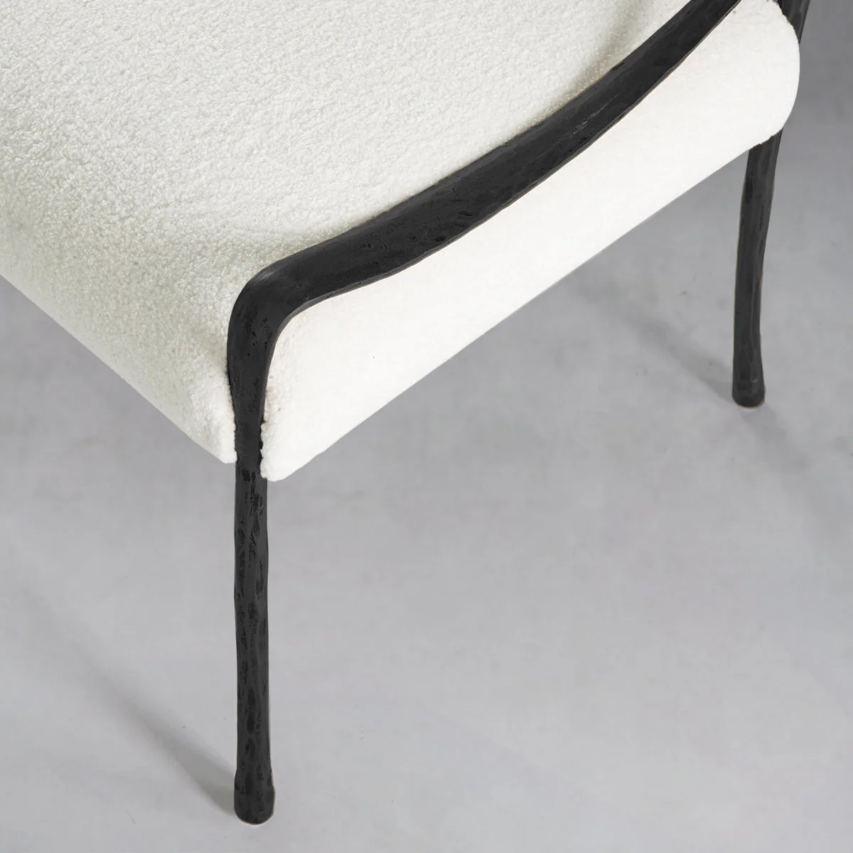 Hand-Forged Metal Retro Copper Iron Frame Armless Dining Chair - Image 24