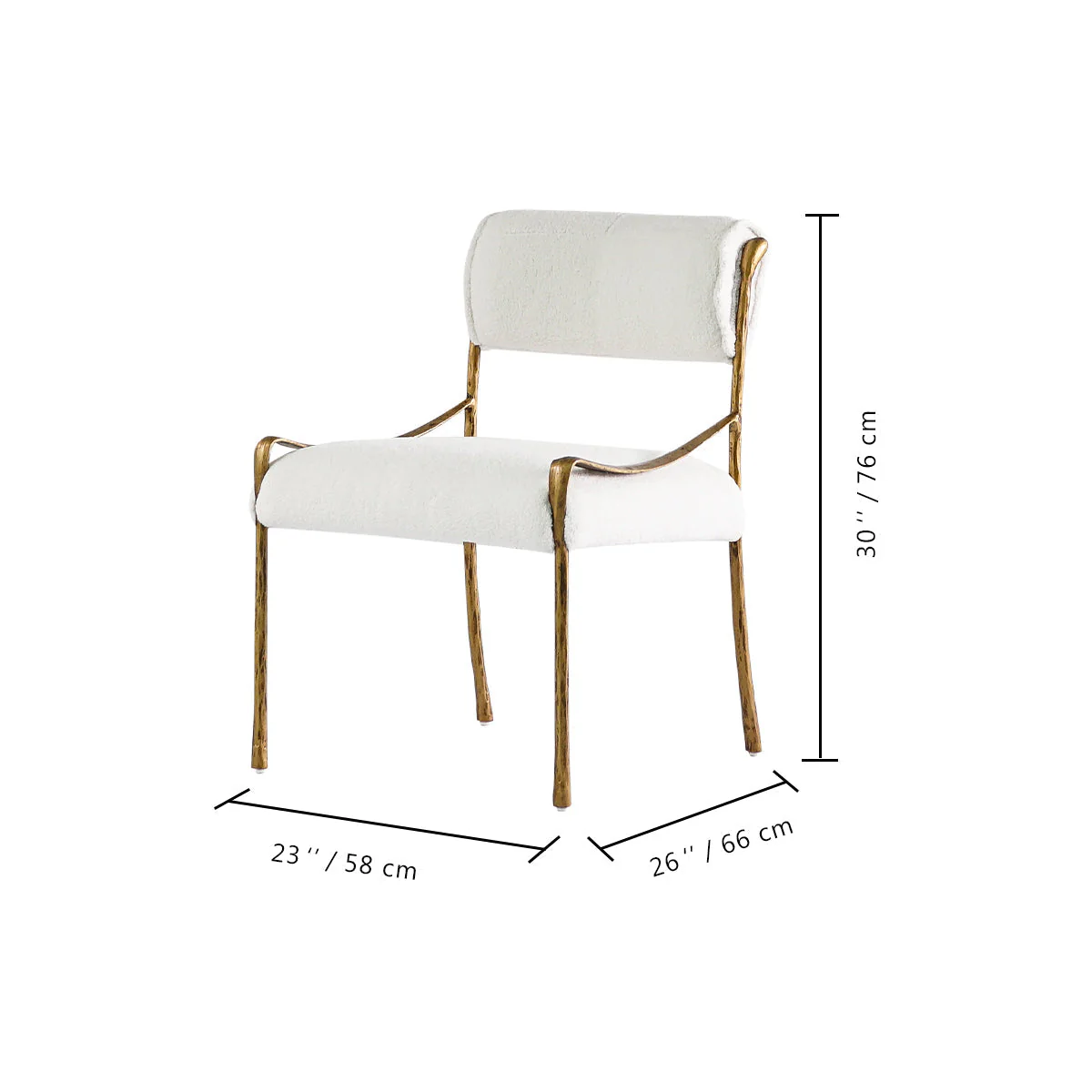 Hand-Forged Metal Retro Copper Iron Frame Armless Dining Chair - Image 9