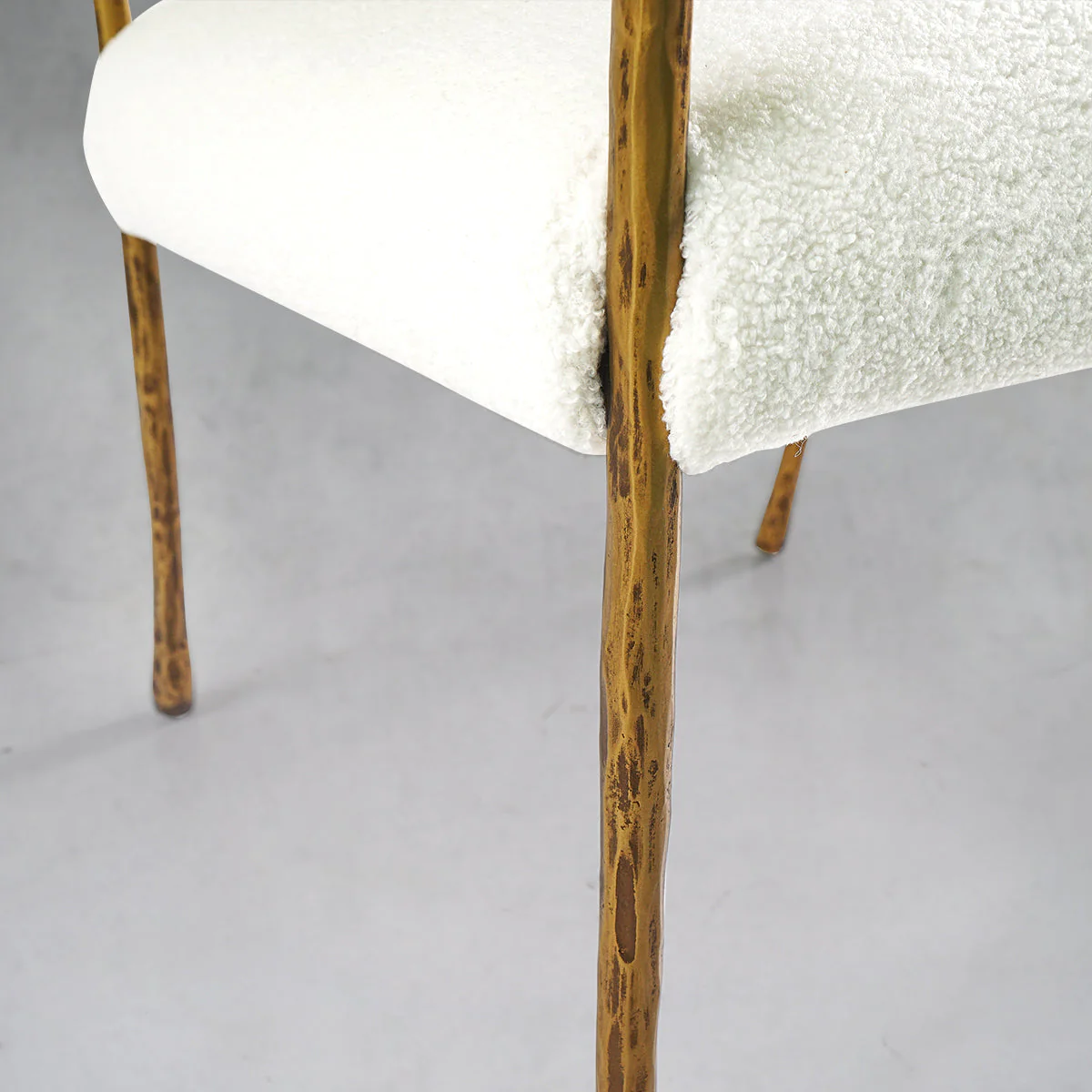 Hand-Forged Metal Retro Copper Iron Frame Dining Chair - Image 10