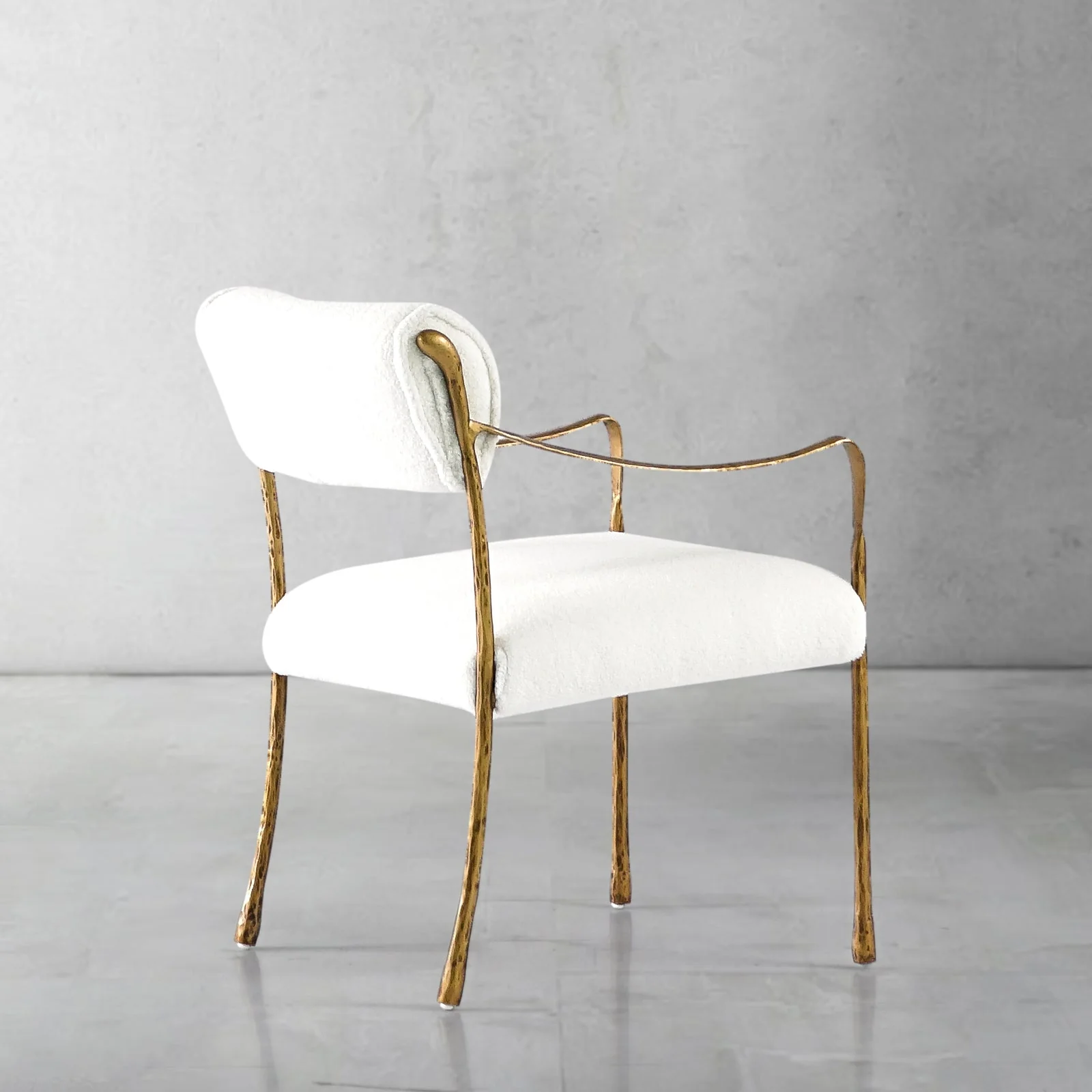 Hand-Forged Metal Retro Copper Iron Frame Dining Chair - Image 11