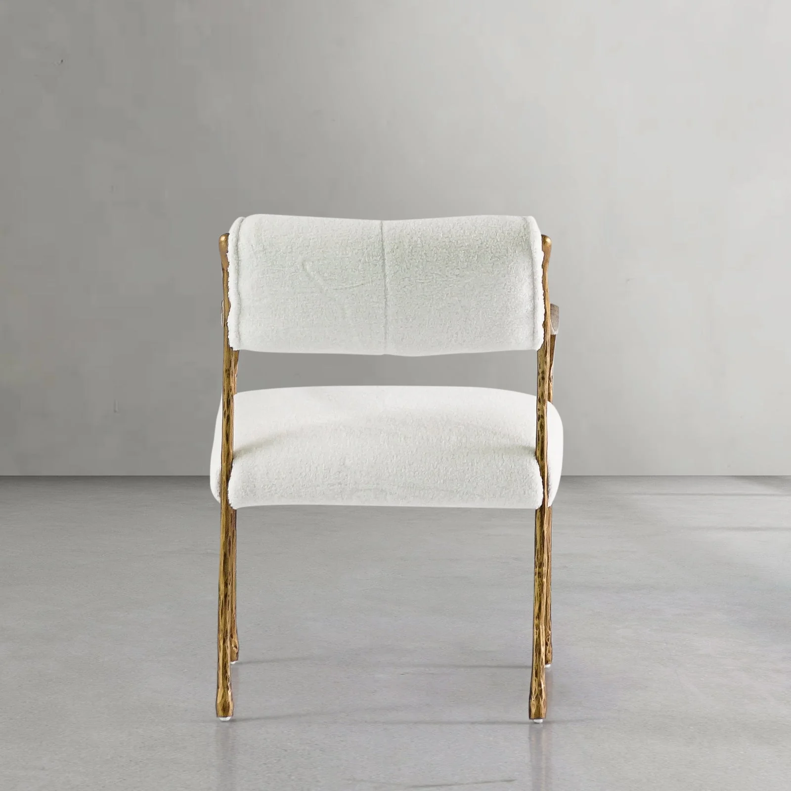 Hand-Forged Metal Retro Copper Iron Frame Dining Chair - Image 12