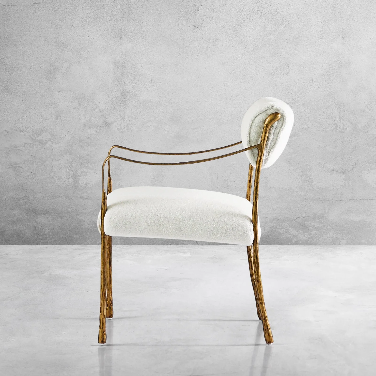 Hand-Forged Metal Retro Copper Iron Frame Dining Chair - Image 13