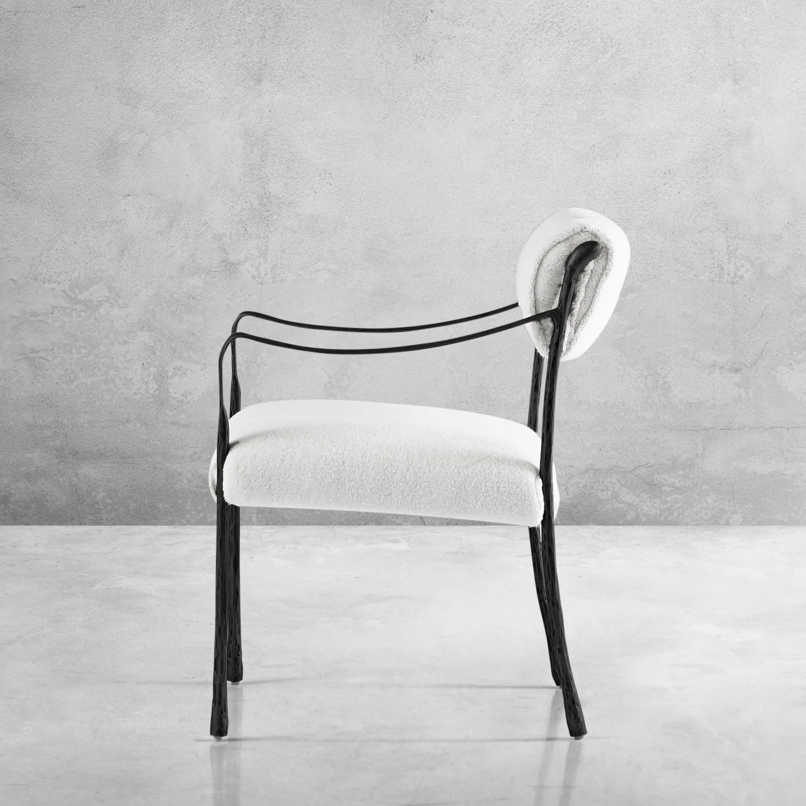 Hand-Forged Metal Retro Copper Iron Frame Dining Chair - Image 17