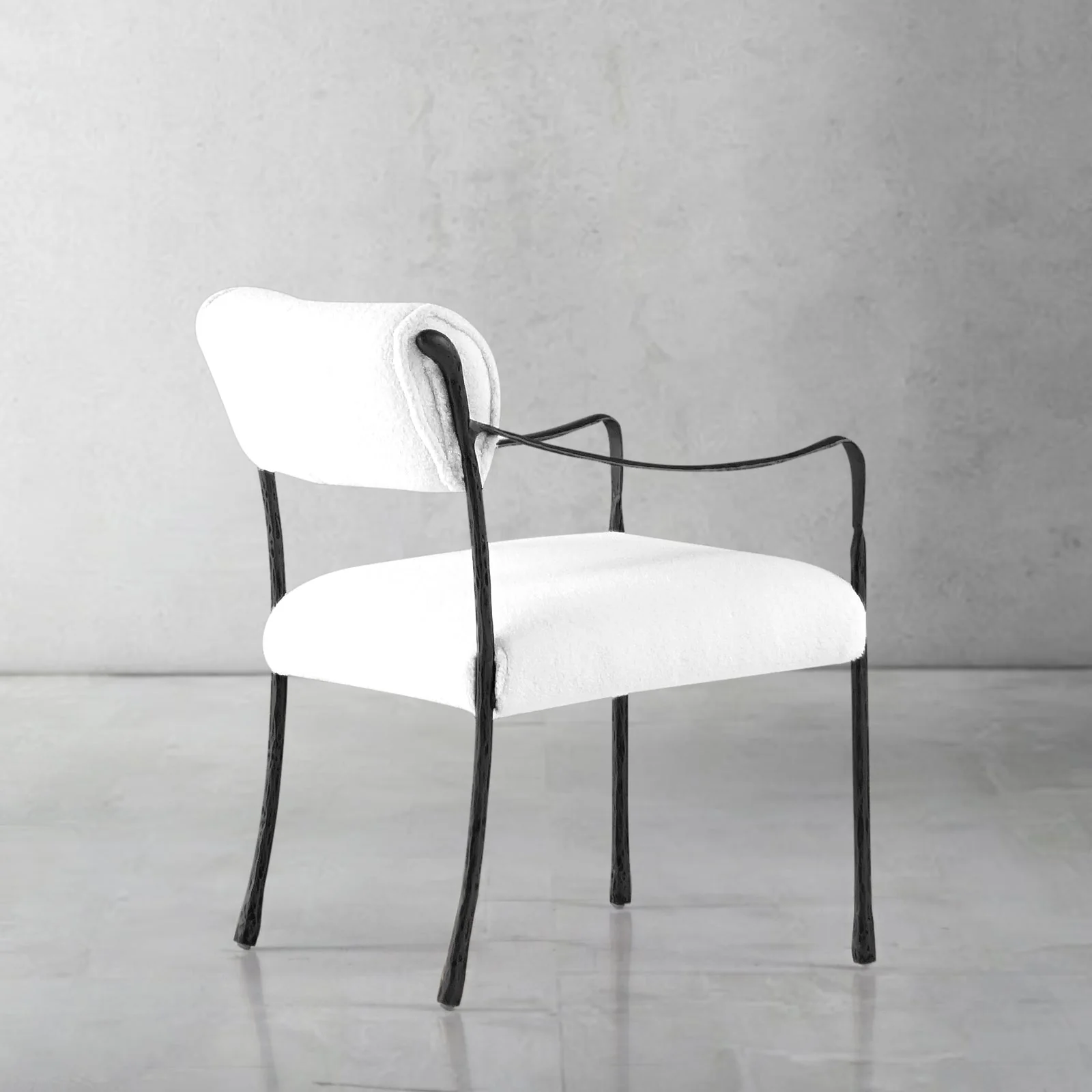 Hand-Forged Metal Retro Copper Iron Frame Dining Chair - Image 19