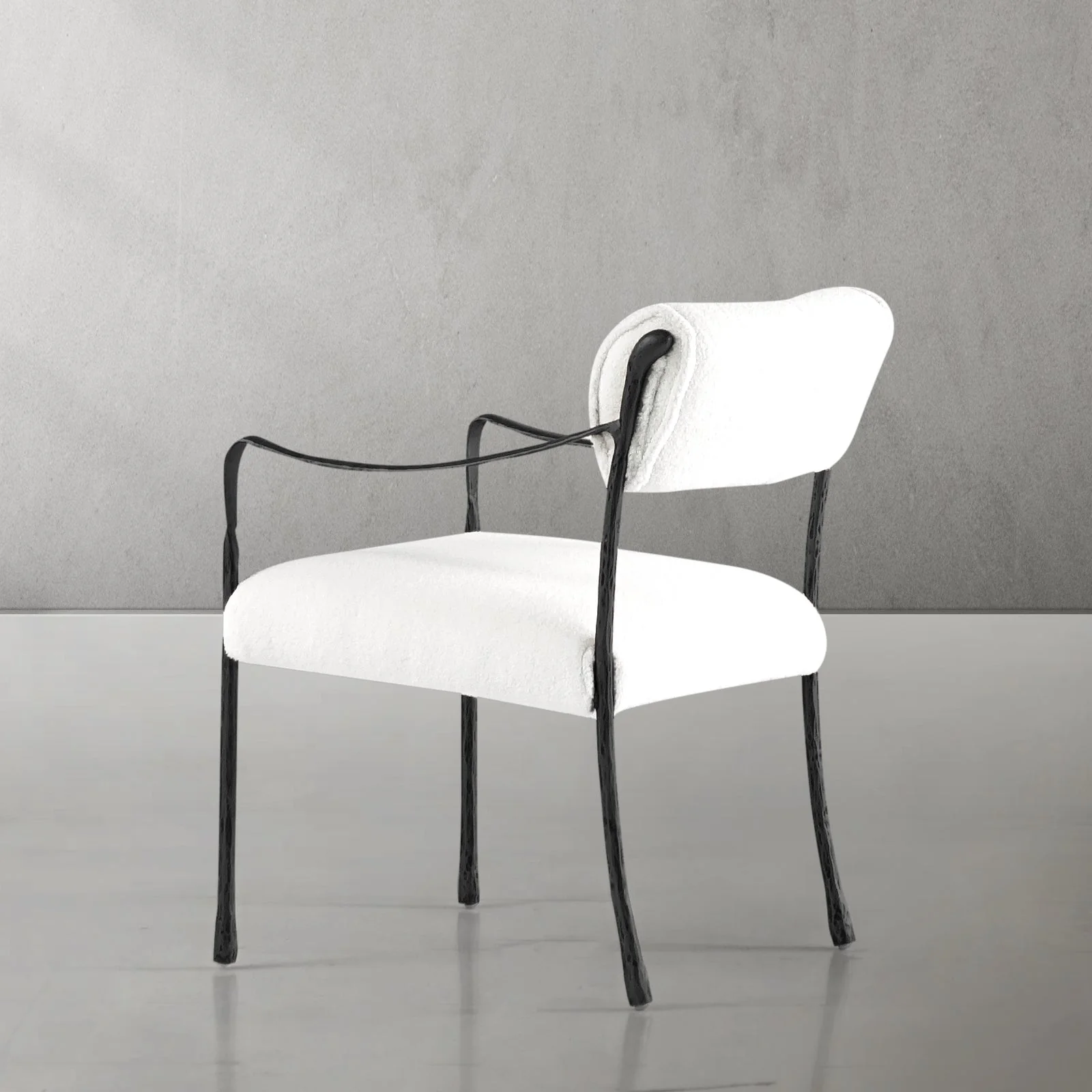 Hand-Forged Metal Retro Copper Iron Frame Dining Chair - Image 21