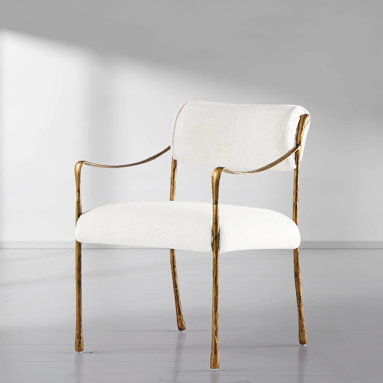 Hand-Forged Metal Retro Copper Iron Frame Dining Chair - Image 24