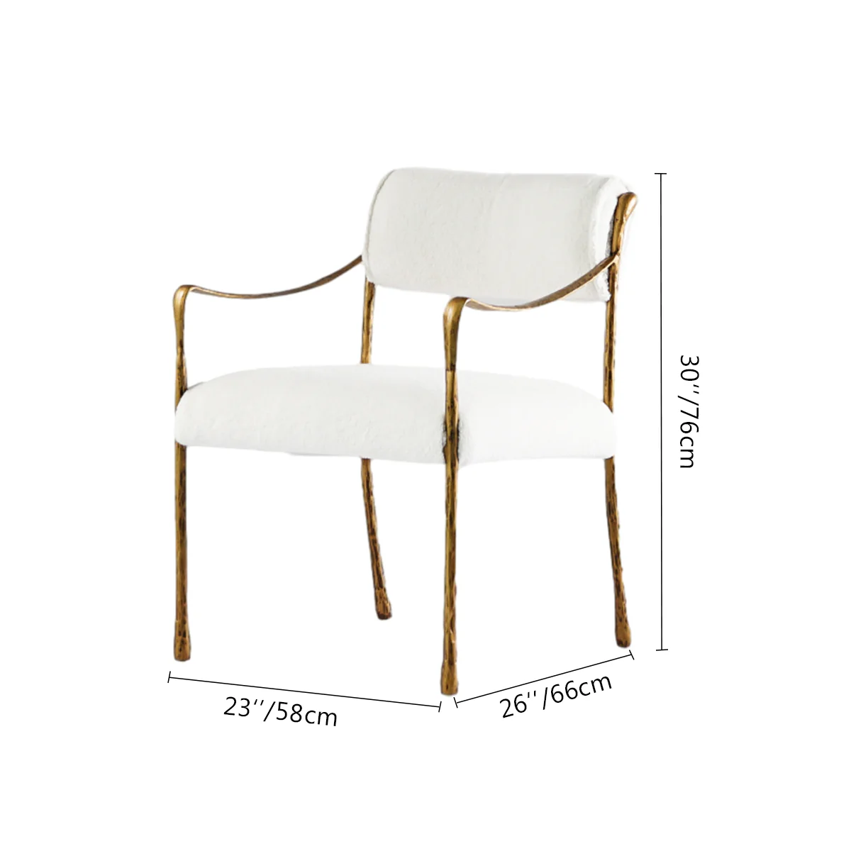 Hand-Forged Metal Retro Copper Iron Frame Dining Chair - Image 6