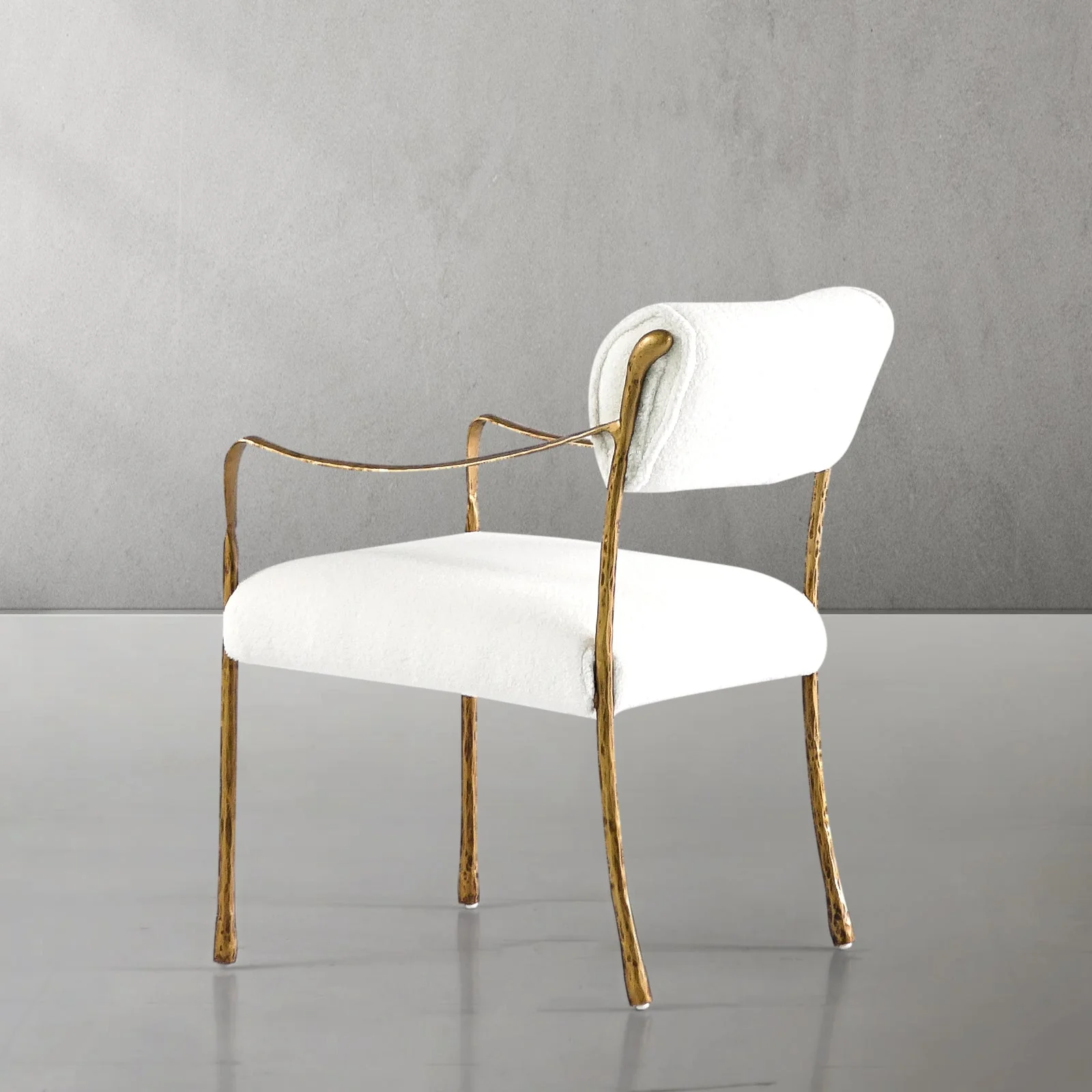Hand-Forged Metal Retro Copper Iron Frame Dining Chair - Image 8