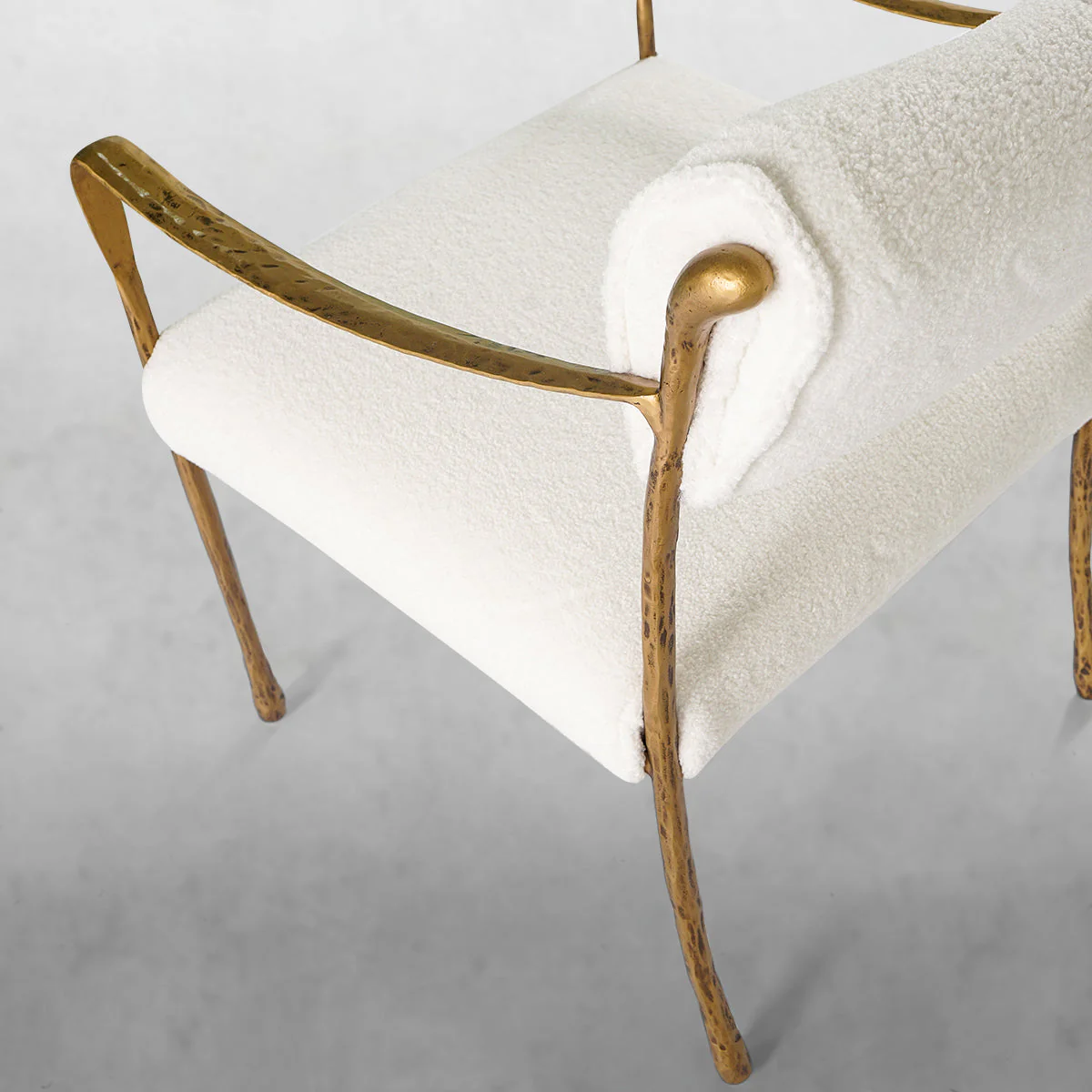 Hand-Forged Metal Retro Copper Iron Frame Dining Chair - Image 9