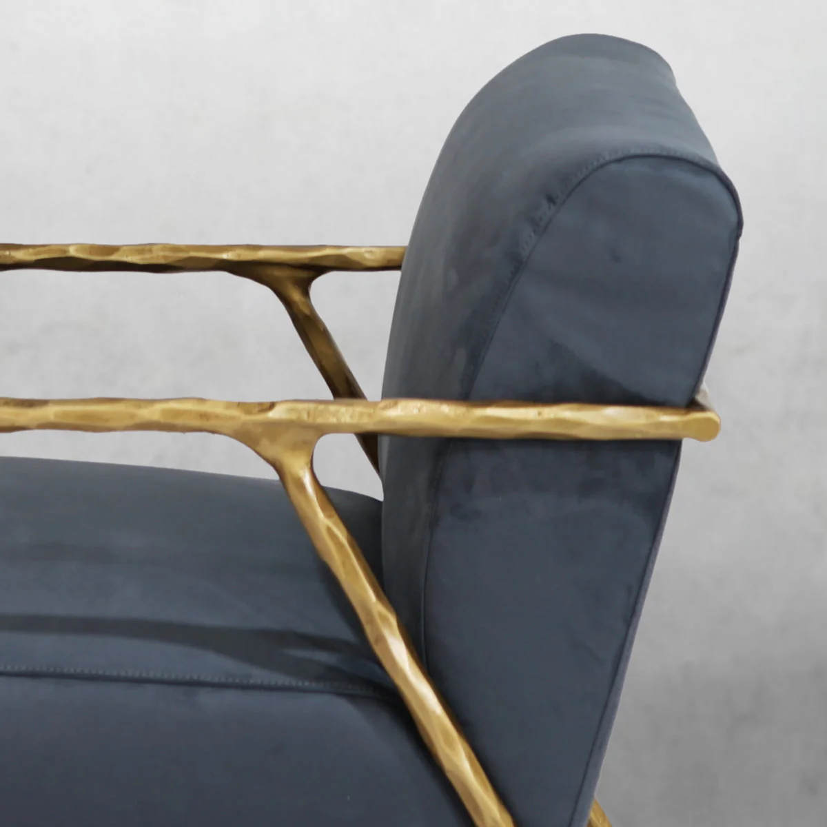 Hand-Forged Metal Retro Silver Iron Frame Track Armchair - Image 14