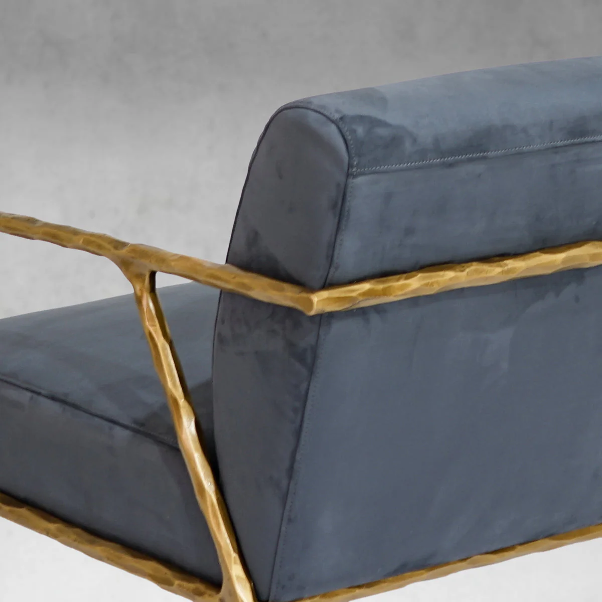 Hand-Forged Metal Retro Silver Iron Frame Track Armchair - Image 15